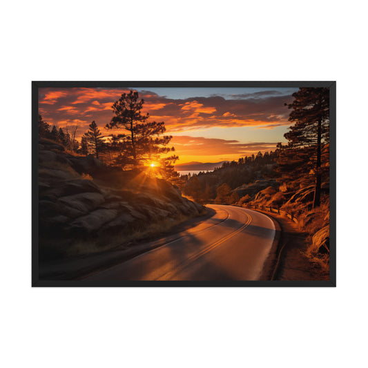 Autumnal Ember Realism Painting Digital Rustic Artwork Framed Wall Art Print