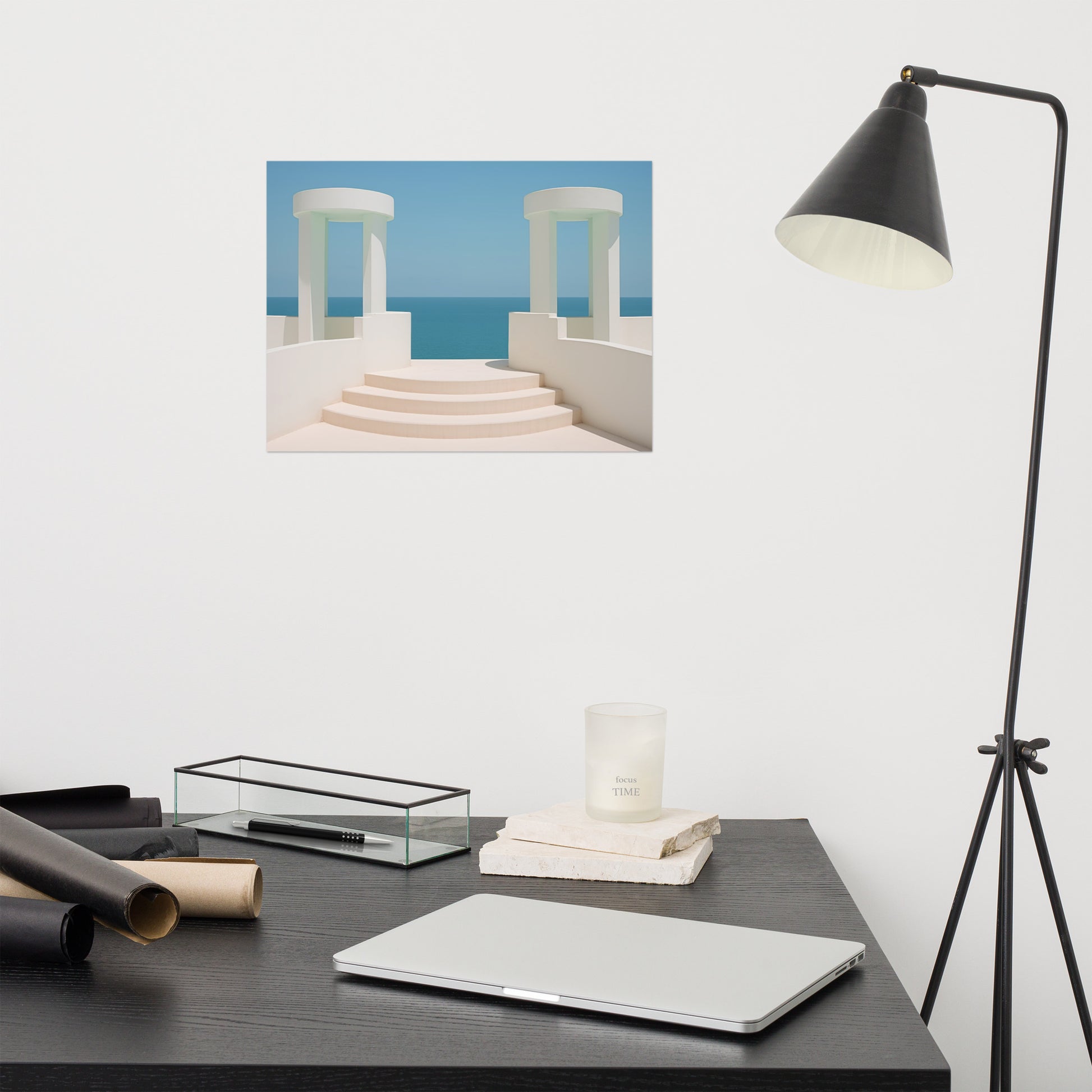 Beach Wall Pictures For Living Room: A Tranquil Seascape Art Deco Painting - Digital Artwork Loose Art Print