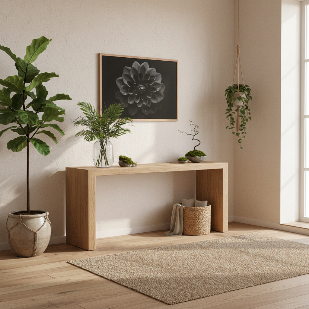 Black Beauty Black Flowers Photorealistic Digital Artwork Framed in Biophilic Style Foyer