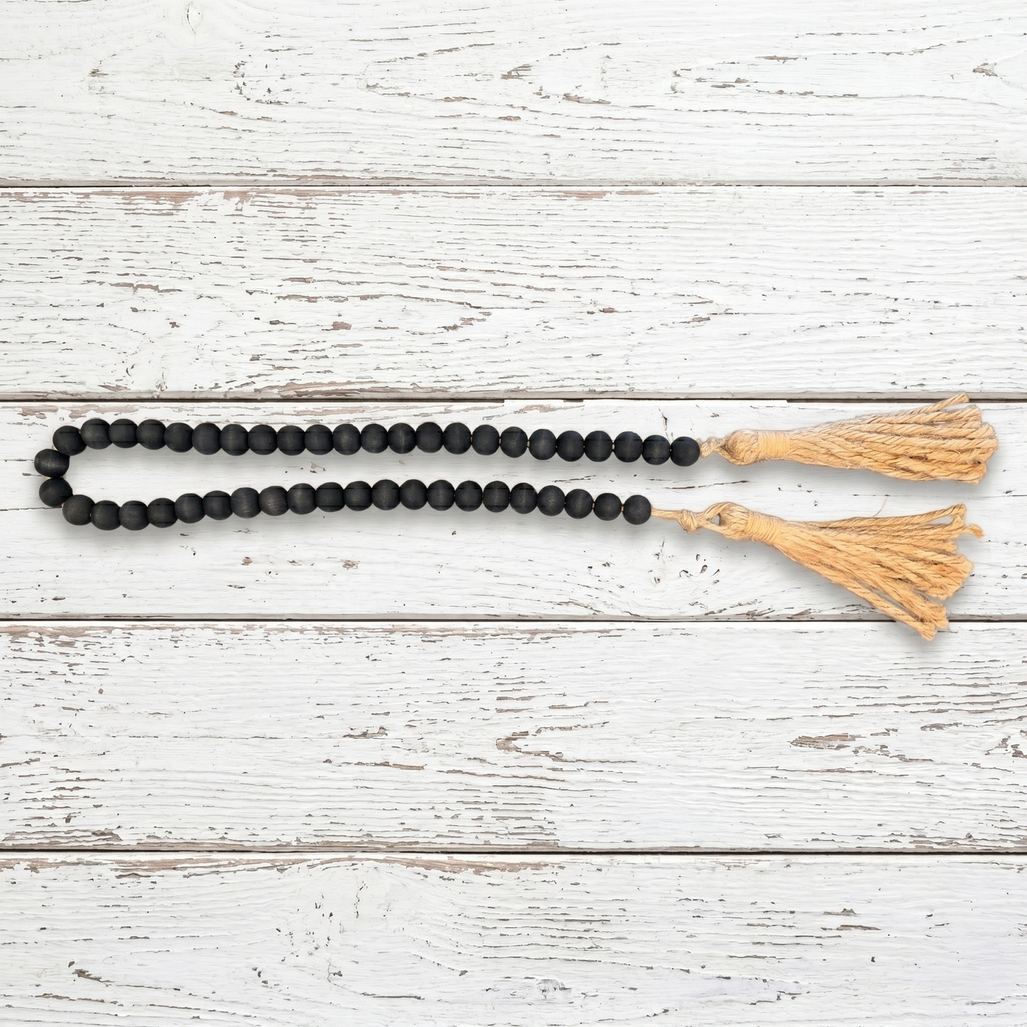 Black Wood Bead Garland Bunting Strand (1)
