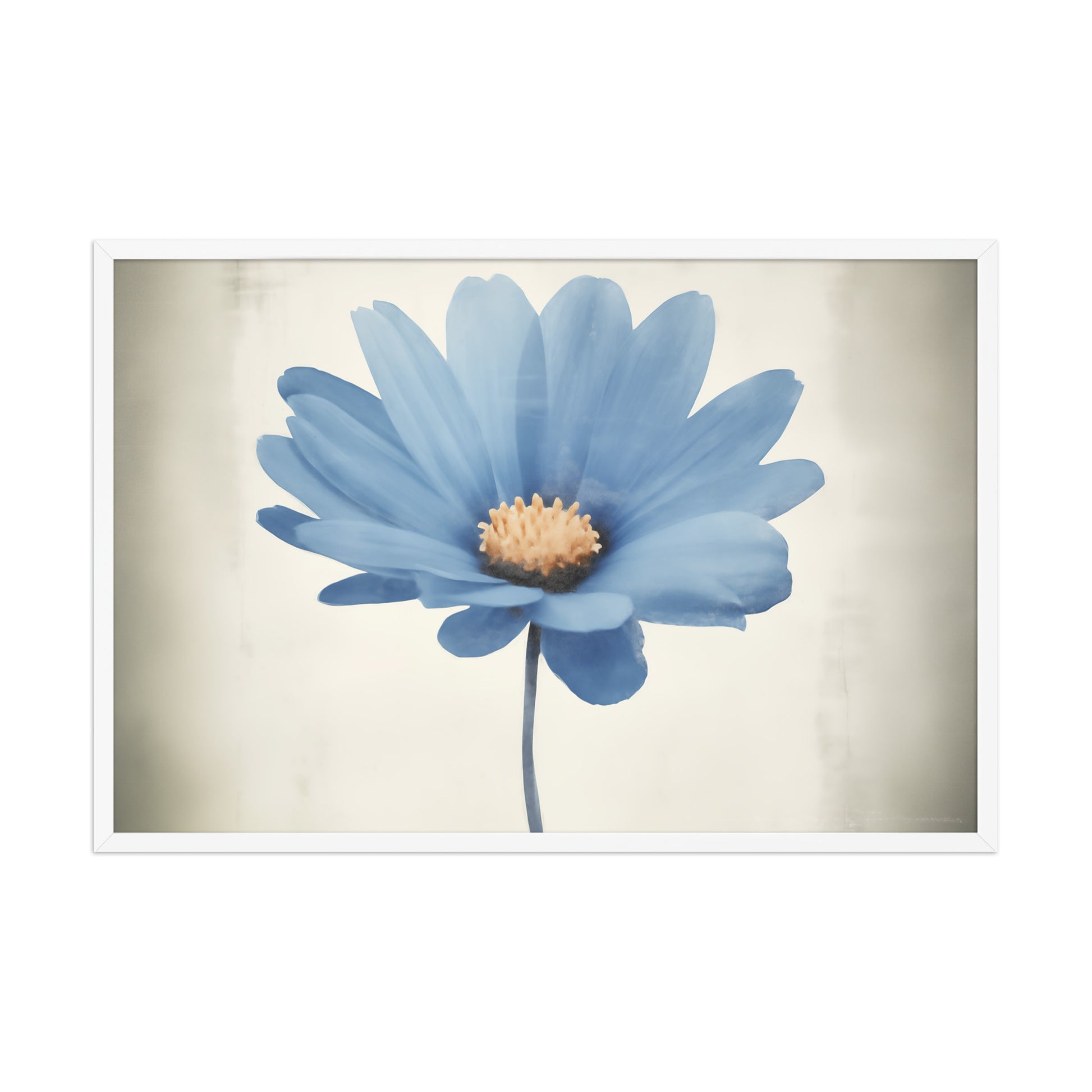 Blue Pastel Perfection Digital Watercolor Painting Framed (1)