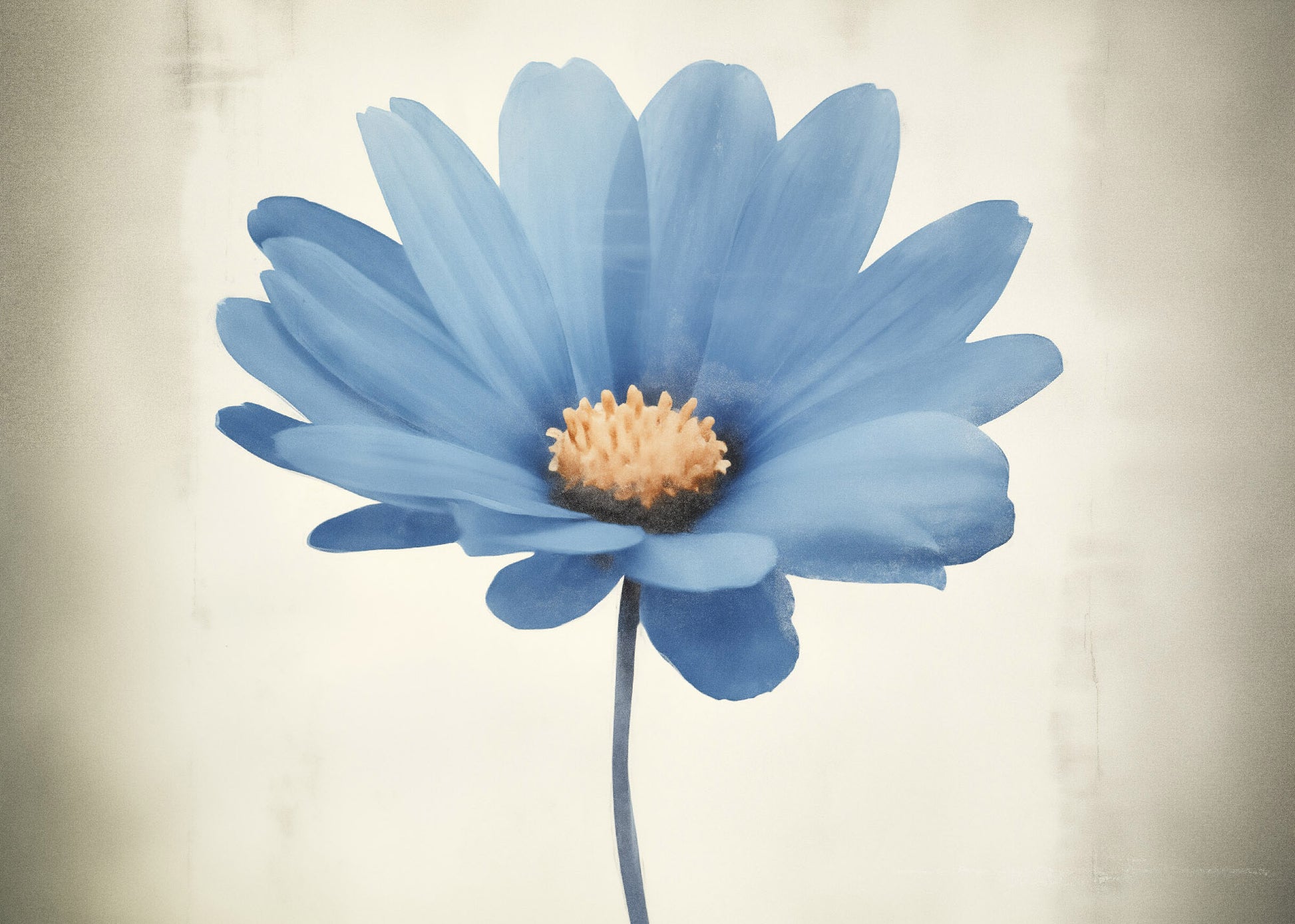 Blue Pastel Perfection Floral Digital Watercolor Painting