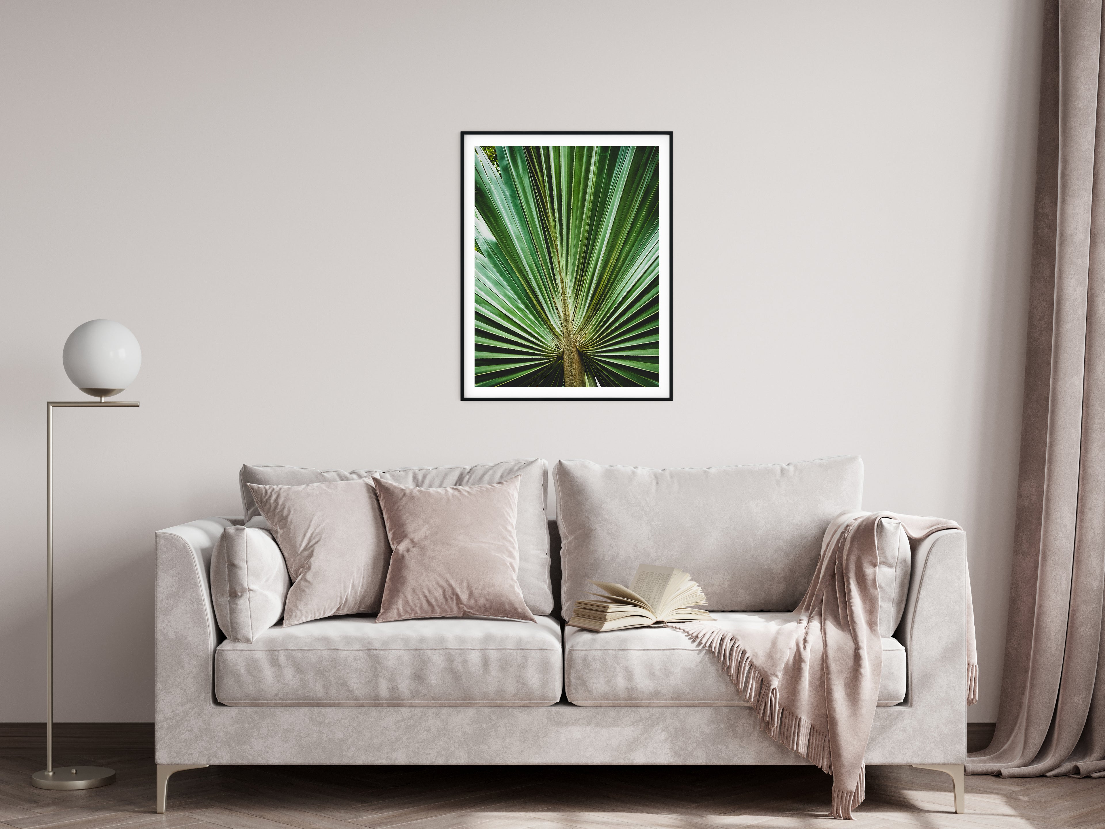 Botanical Prints Wall Art Aged and Colorized Wide Palm Leaves 2 Nature Photograph