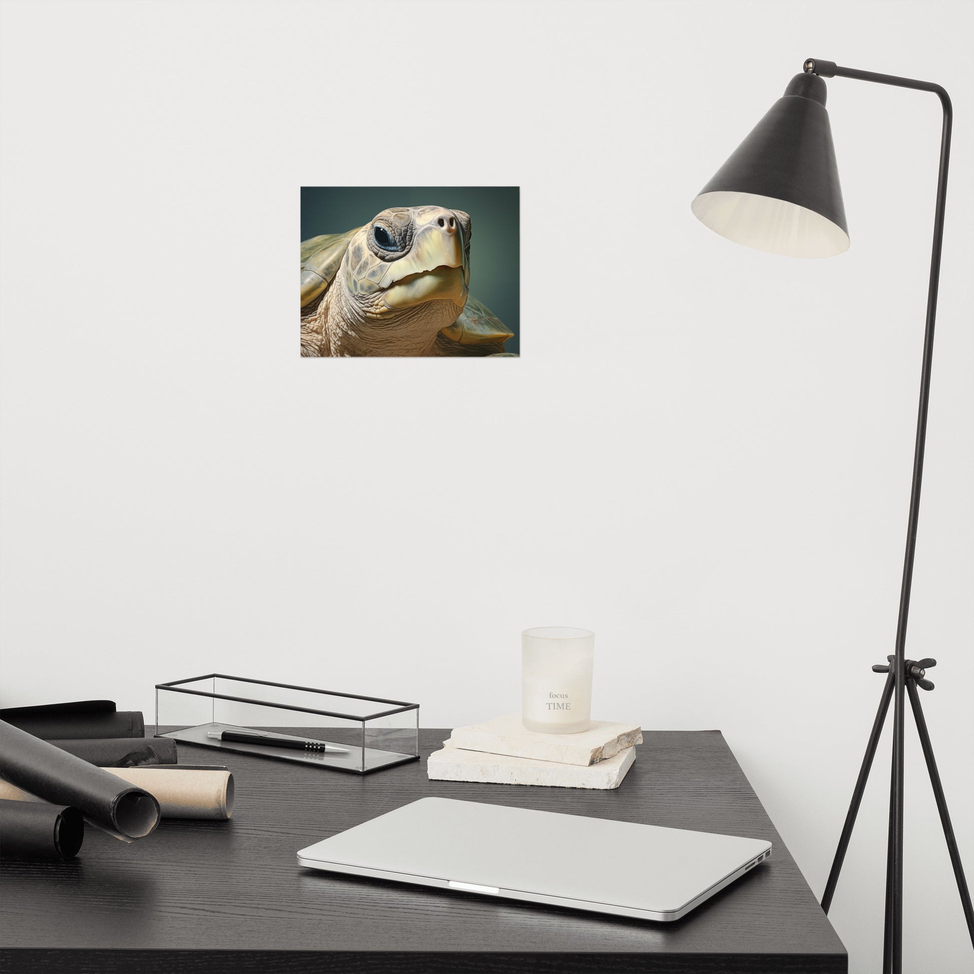 Business Office Artwork: Albino Enchantment Kemps Ridley Sea Turtle Coastal Photorealism Painting - Digital Artwork Loose Art Print
