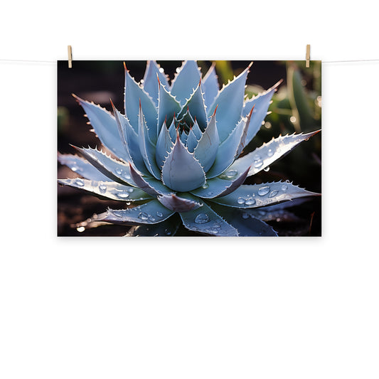 Cactus Art: A Moment of Peace Botanical Rustic Photorealism - Digital Artwork Loose Art Print