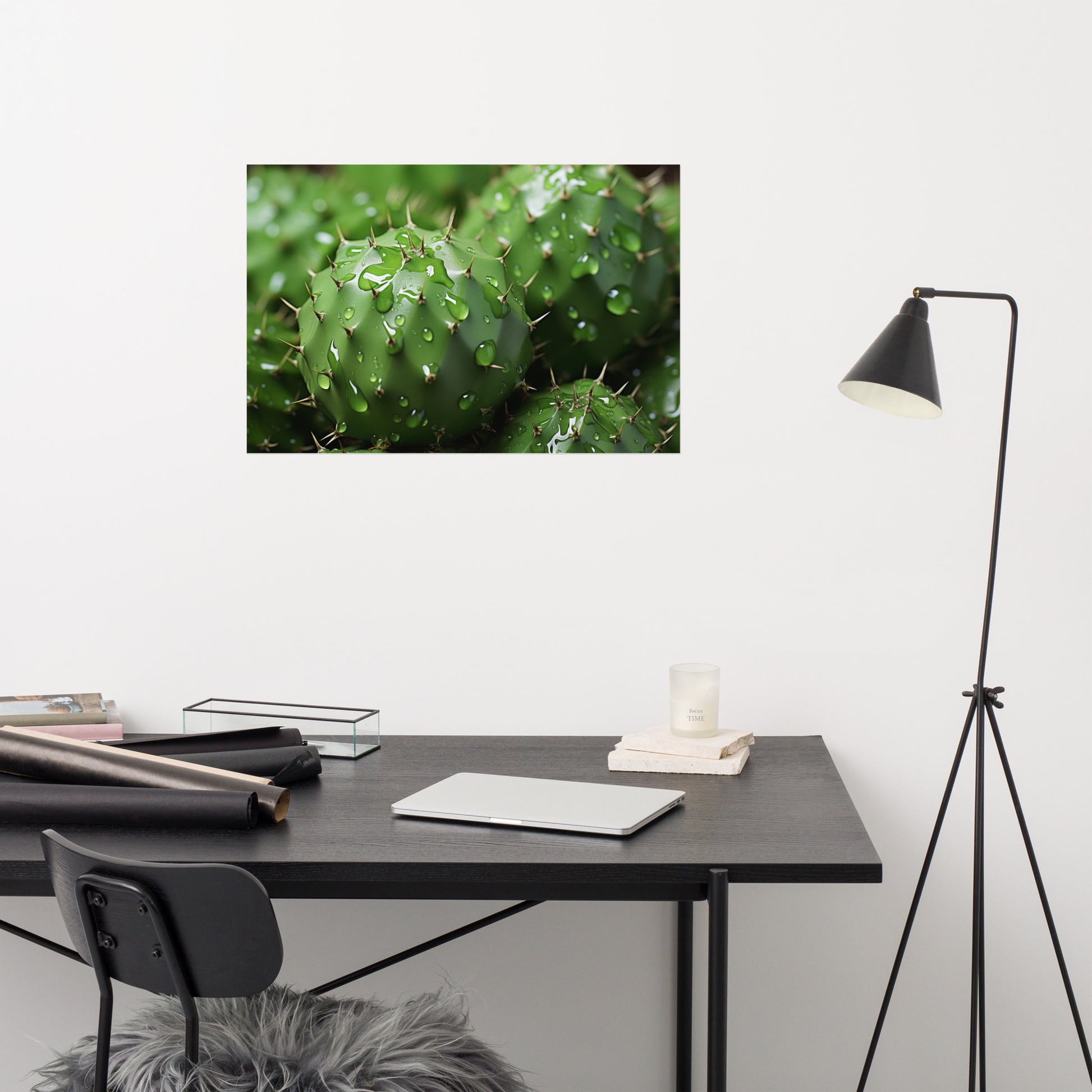 Cactus Art Wall: A Prickly Ensemble Cactus Photorealism - Digital Artwork Loose Art Print
