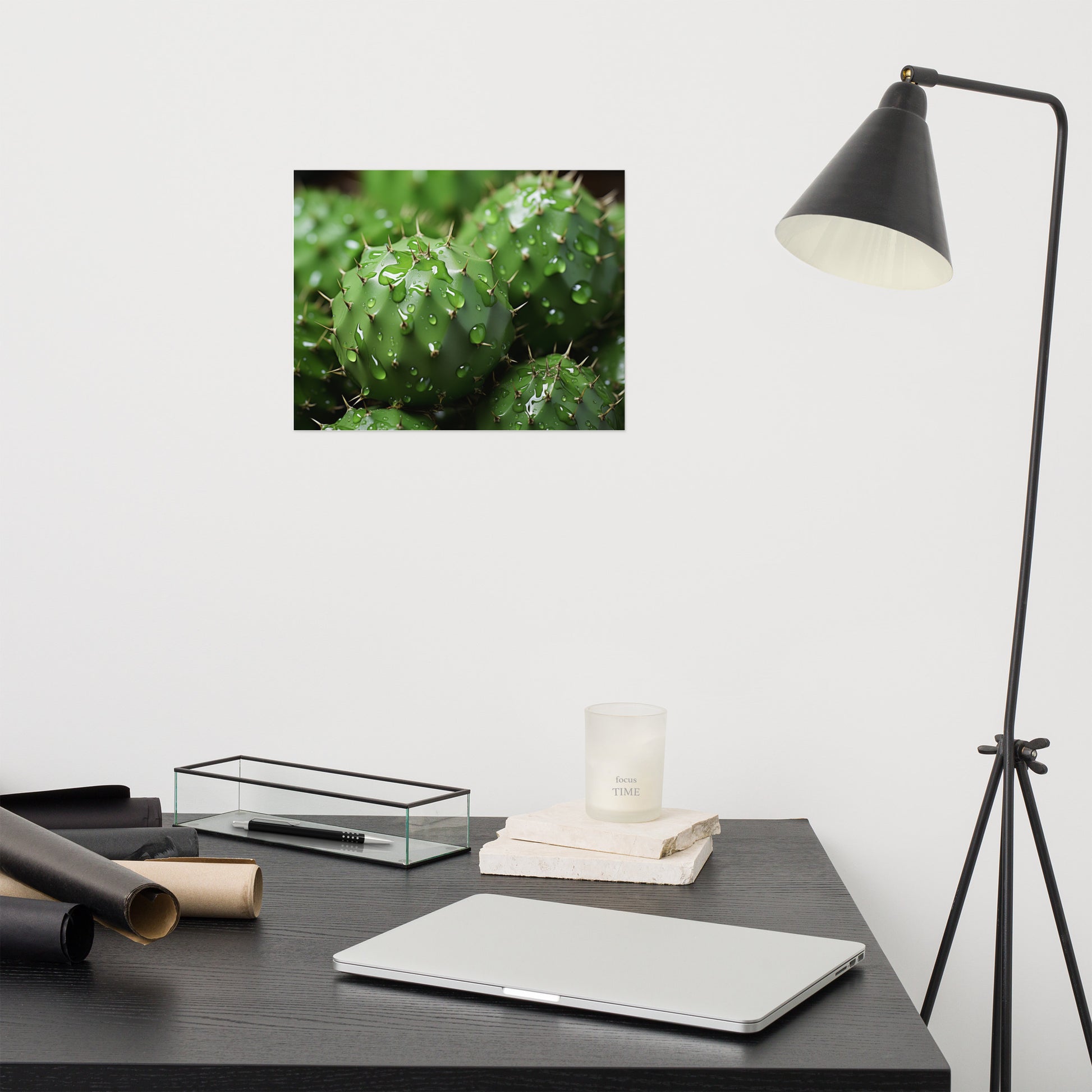 Cactus Botanical Print: A Prickly Ensemble Cactus Photorealism - Digital Artwork Loose Art Print