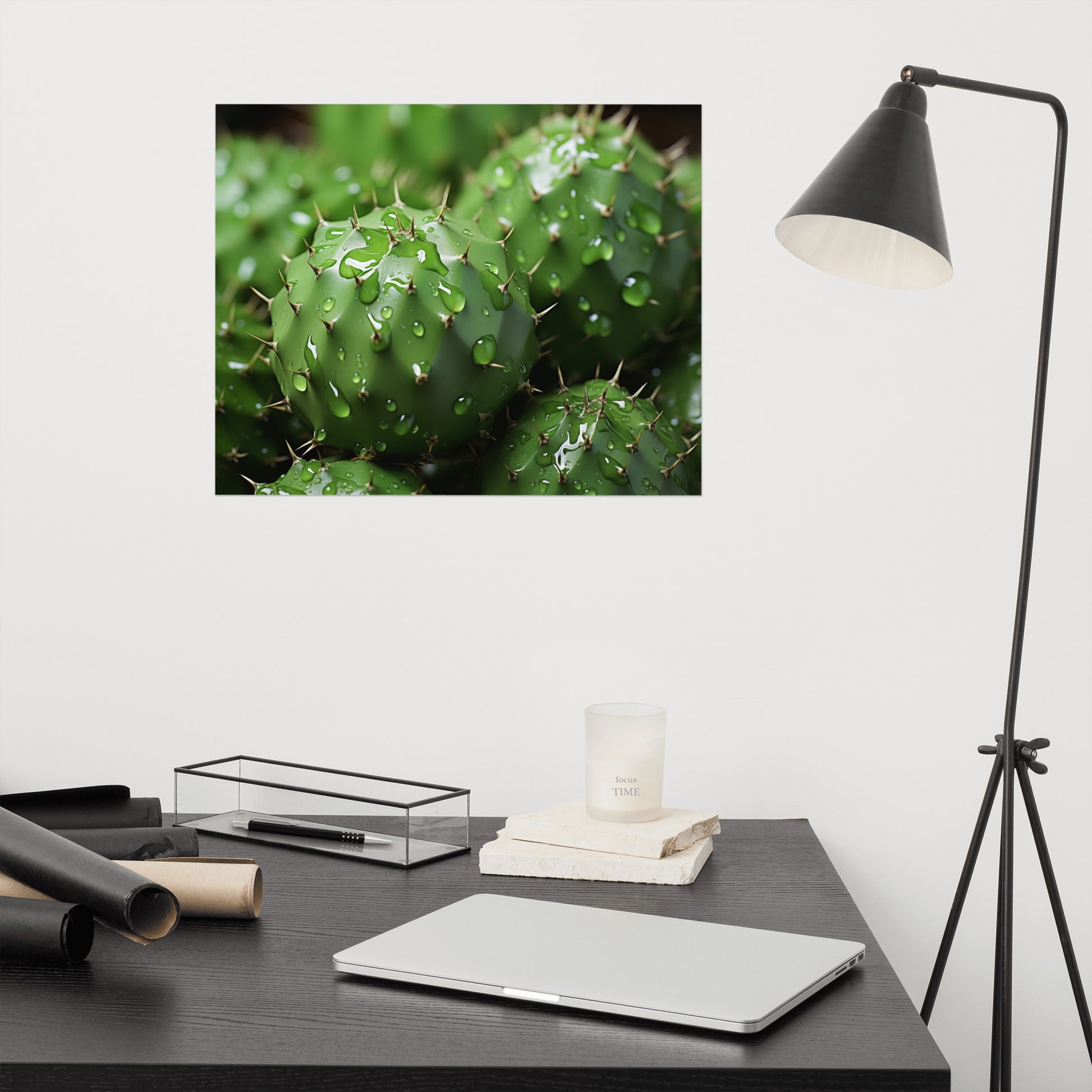 Cactus Desert Print: A Prickly Ensemble Cactus Photorealism - Digital Artwork Loose Art Print