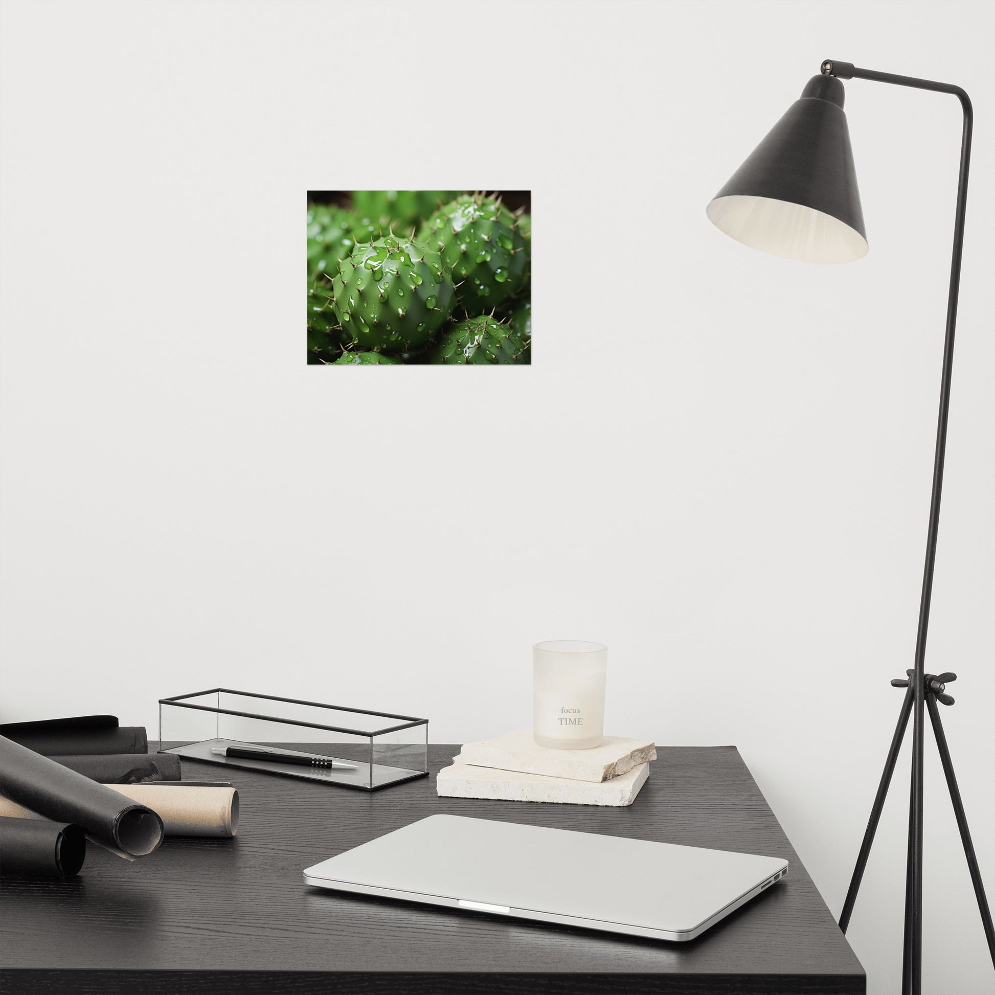 Cactus Garden Art: A Prickly Ensemble Cactus Photorealism - Digital Artwork Loose Art Print