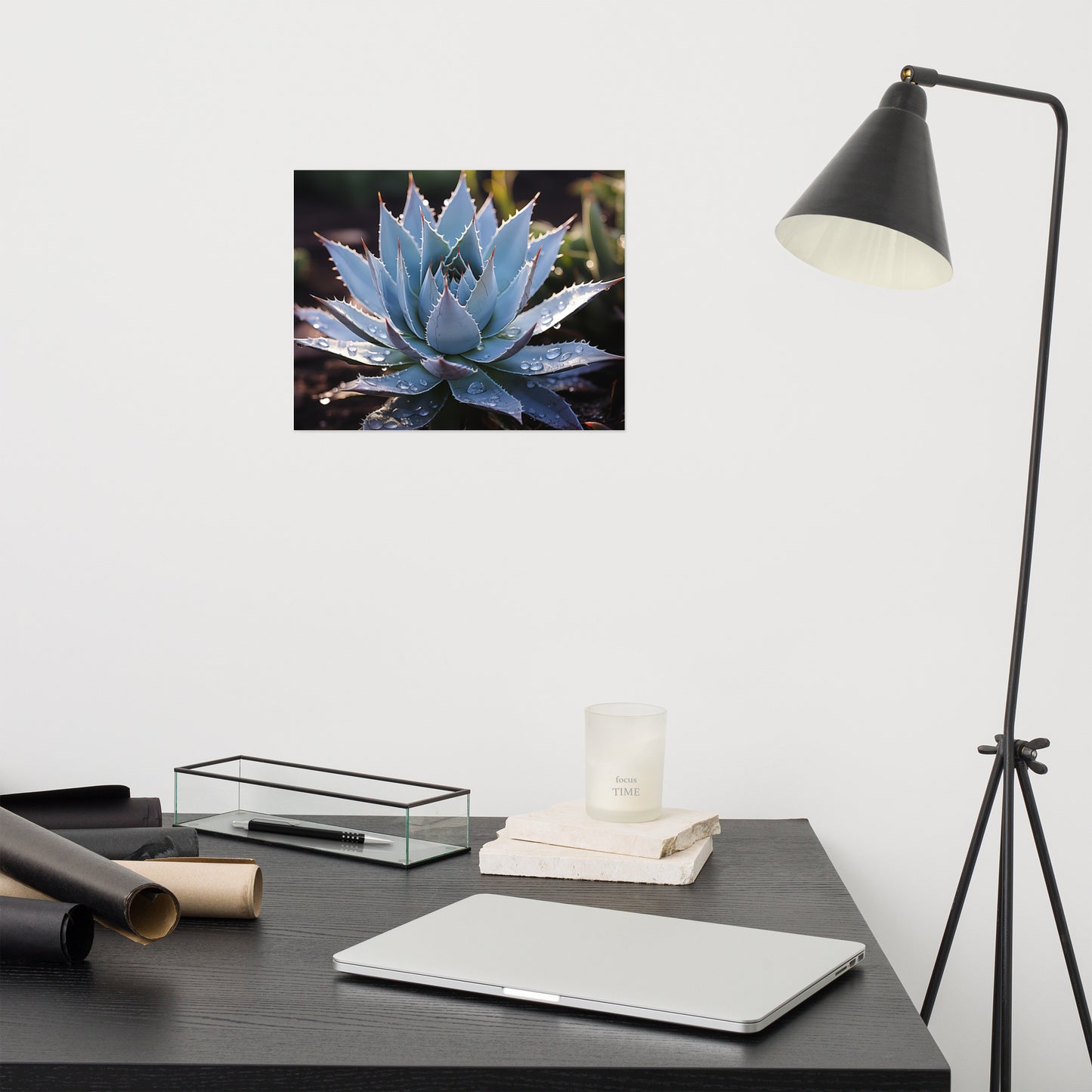 Cactus Painting: A Moment of Peace Botanical Rustic Photorealism - Digital Artwork Loose Art Print