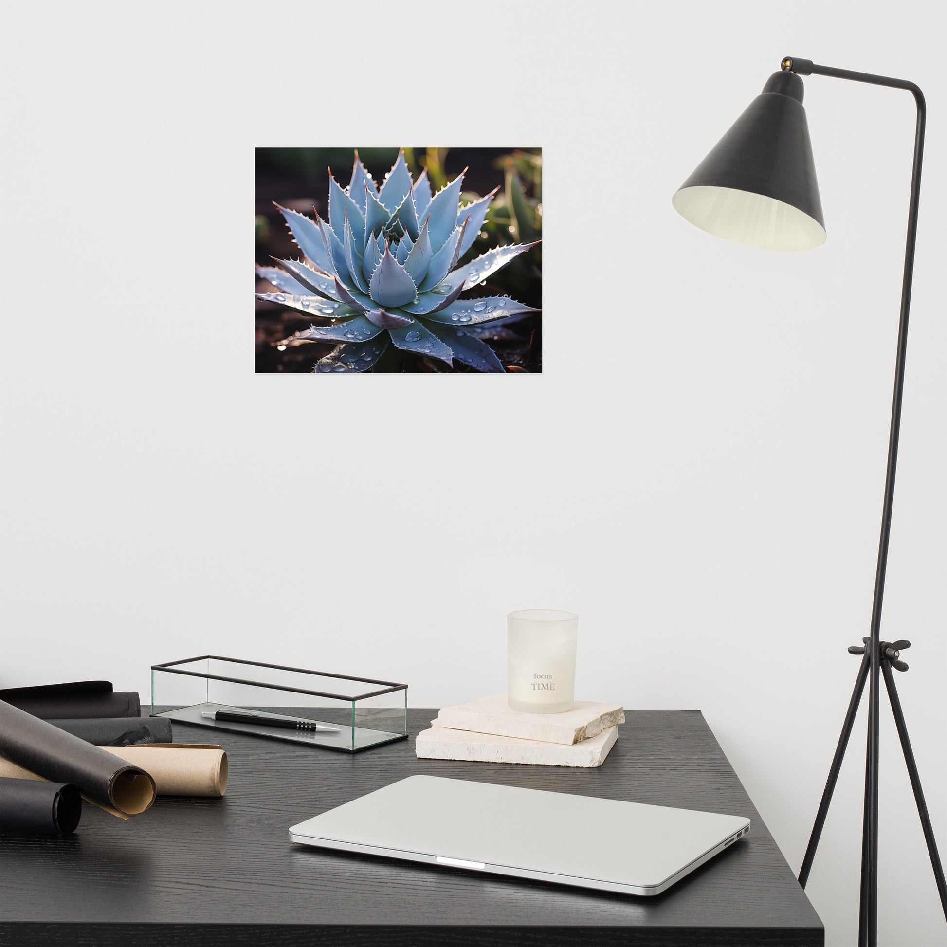Cactus Painting: A Moment of Peace Botanical Rustic Photorealism - Digital Artwork Loose Art Print
