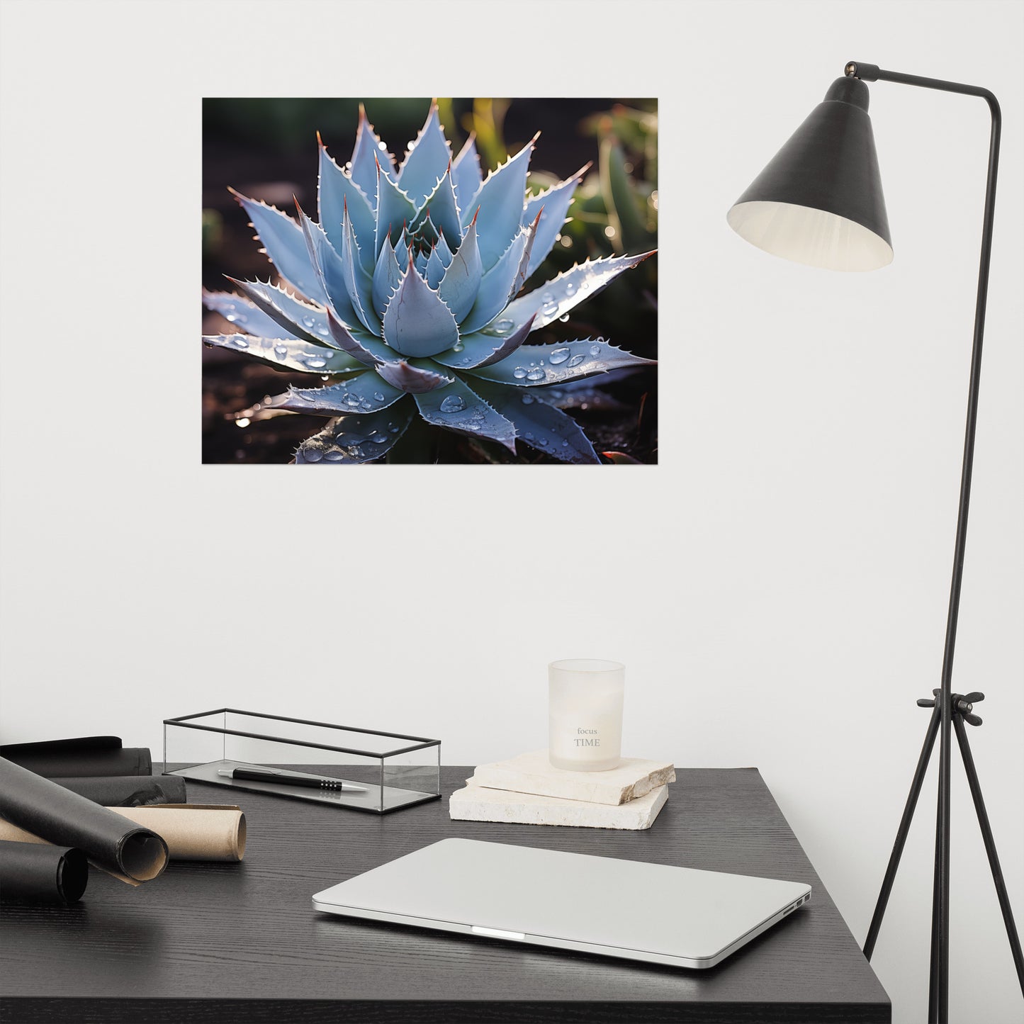 Cactus Prints Wall Art: A Moment of Peace Botanical Rustic Photorealism - Digital Artwork Loose Art Print