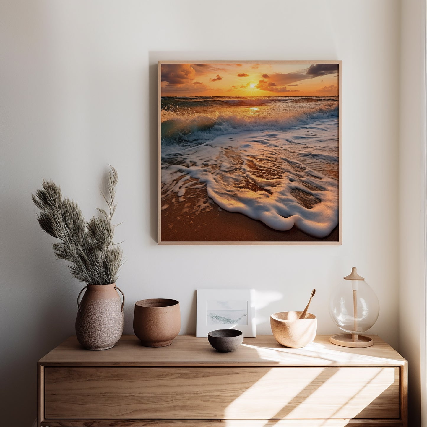 California Dreamin Photorealistic Digital Artwork DIY Downloadable and Printable Wall Art Print in Bedroom Setting