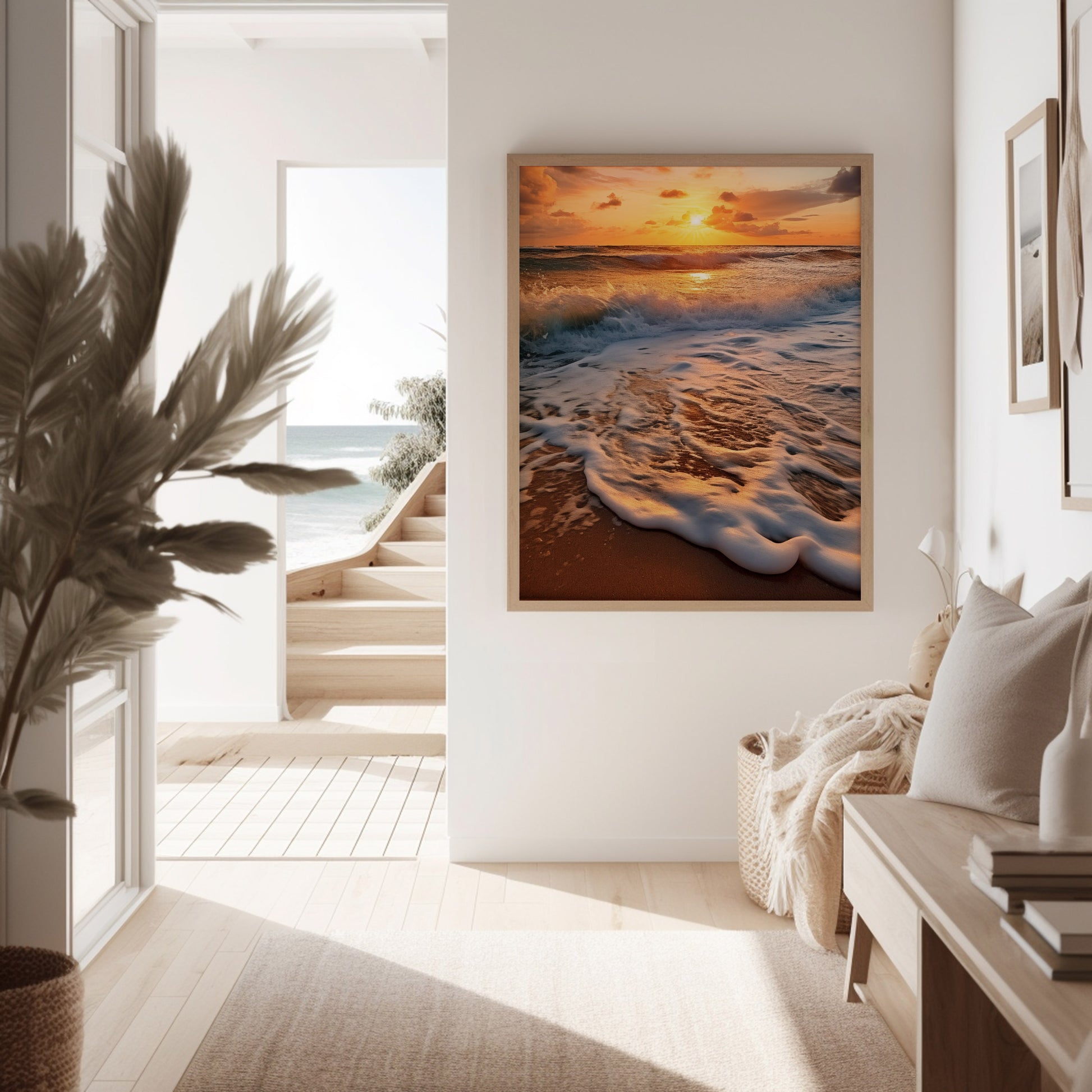 California Dreamin Photorealistic Digital Artwork DIY Downloadable and Printable Wall Art Print in Hallway Setting