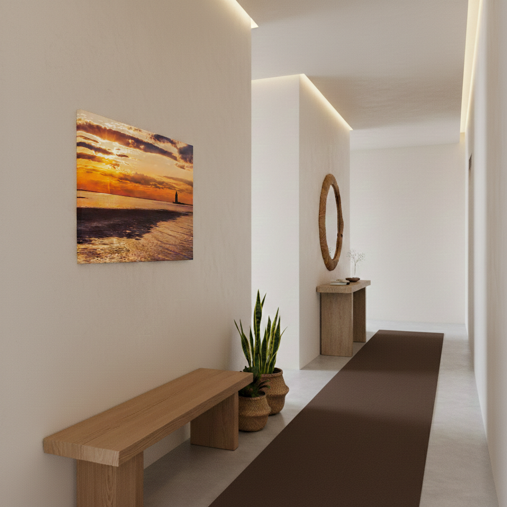 Cape Henlopen Sunset Coastal Landscape Photograph Wall Art Print Canvas in Modern Organic Style Hallway