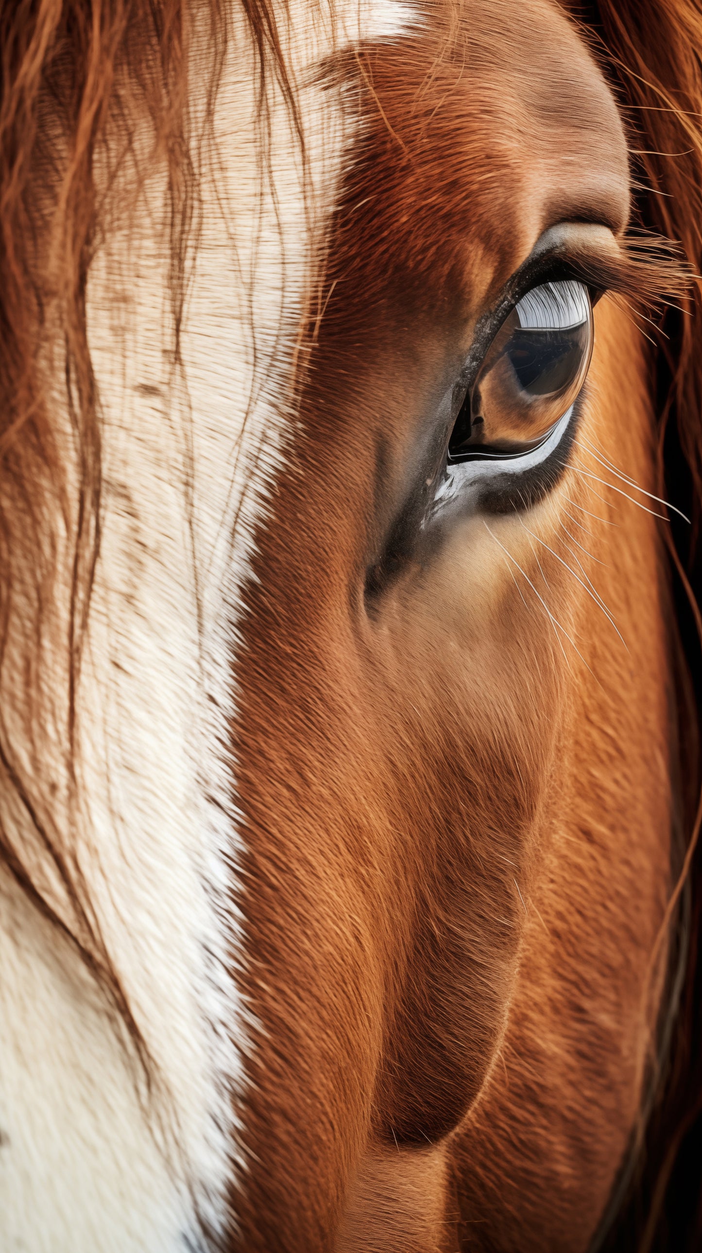 Horse Wall Art: Chestnut and Cream Photorealism - Digital Artwork Loose Art Print