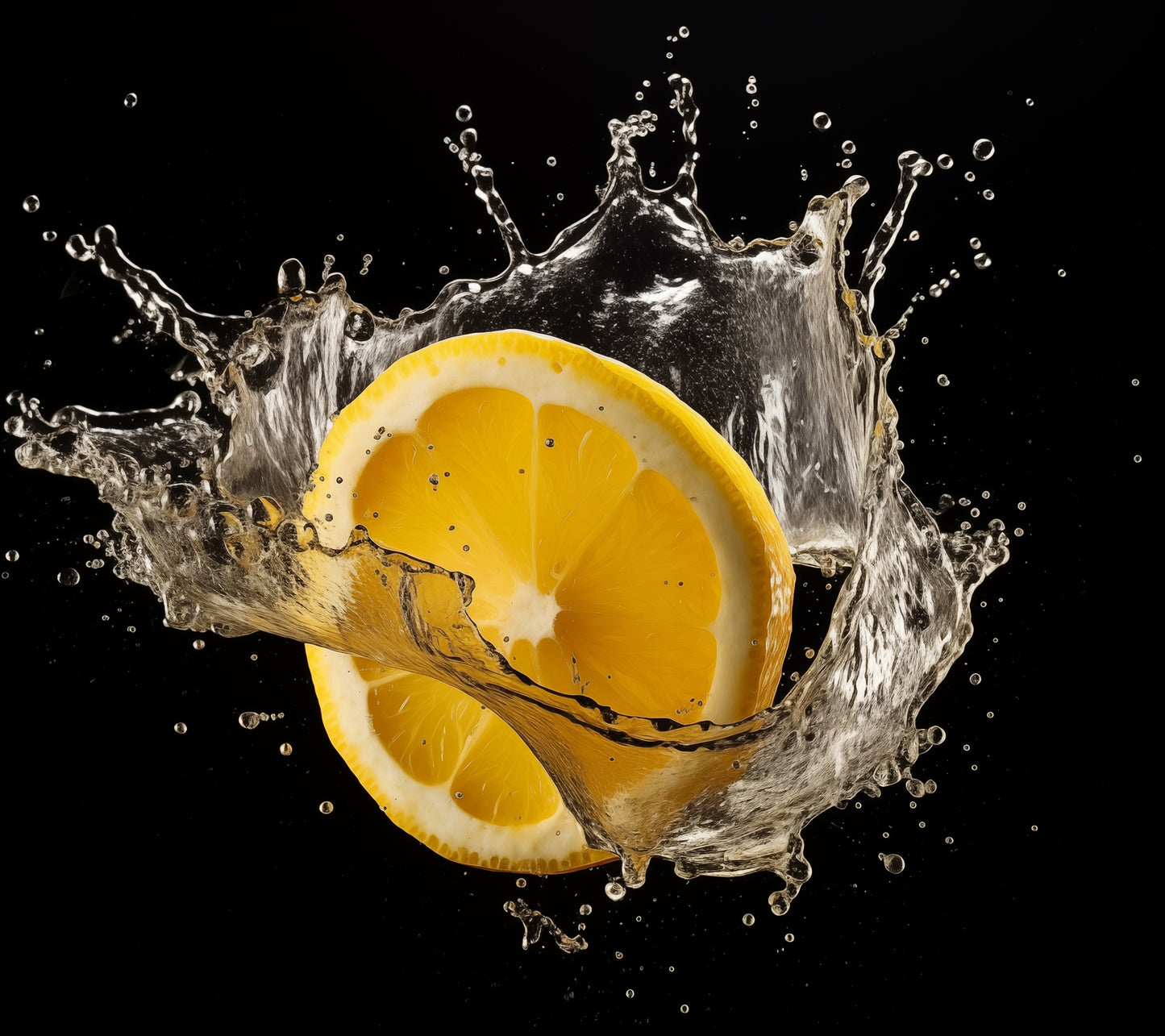 Lemon Art: Citrus Burst Photorealism - Digital Artwork Loose Art Print