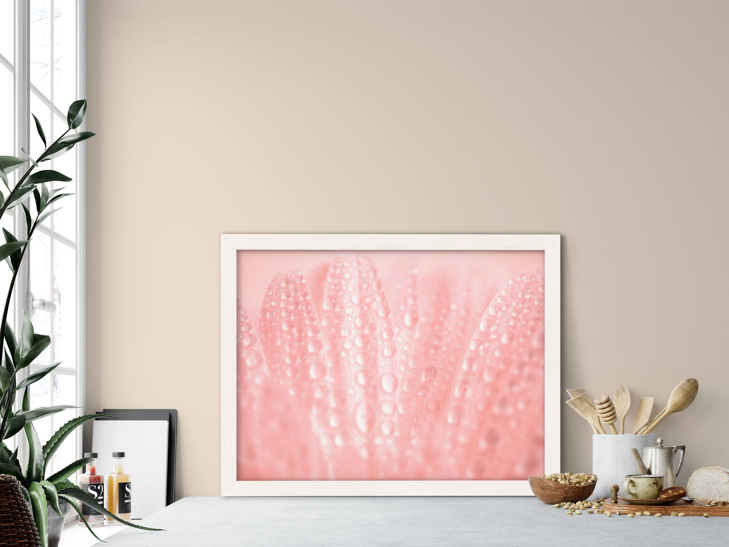 Framed Plant Prints: Close-Up Pink Daisy Floral Botanical Photograph Shabby Chic - Vintage Framed Wall Art Print