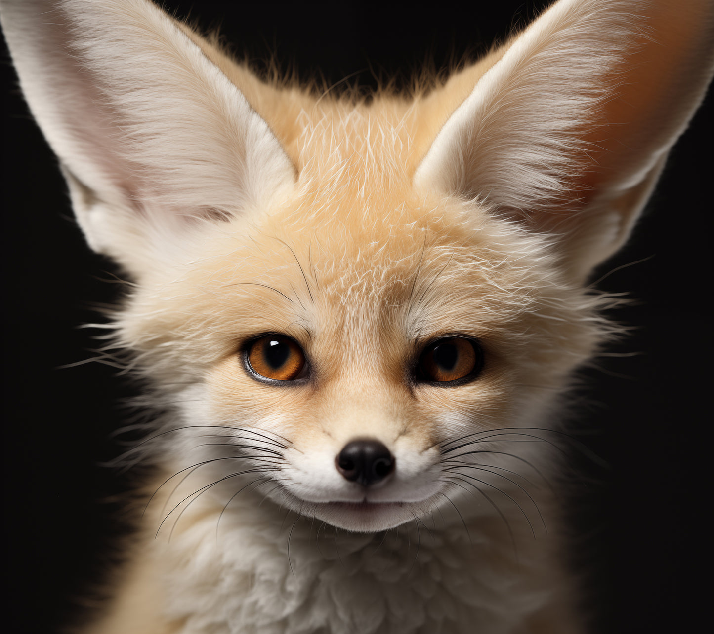 Fox Art: Close-up of a Desert Fox Fennec Fox Photorealism - Digital Artwork Loose Art Print