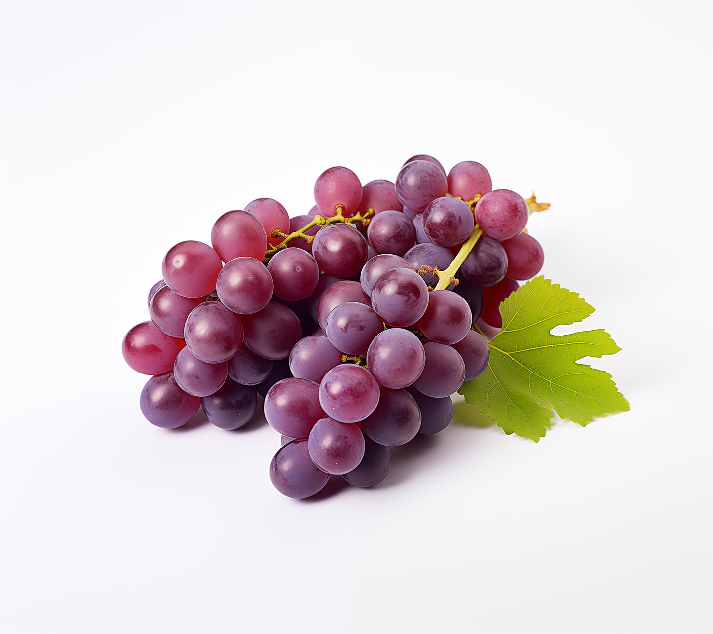 Art with Grapes: Cluster of Delight Purple Grapes on White Photorealism - Digital Artwork Loose Art Print