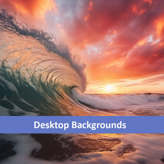 Crimson Coastline Coastal Photorealistic Digital Artwork as Wallpaper for Computer