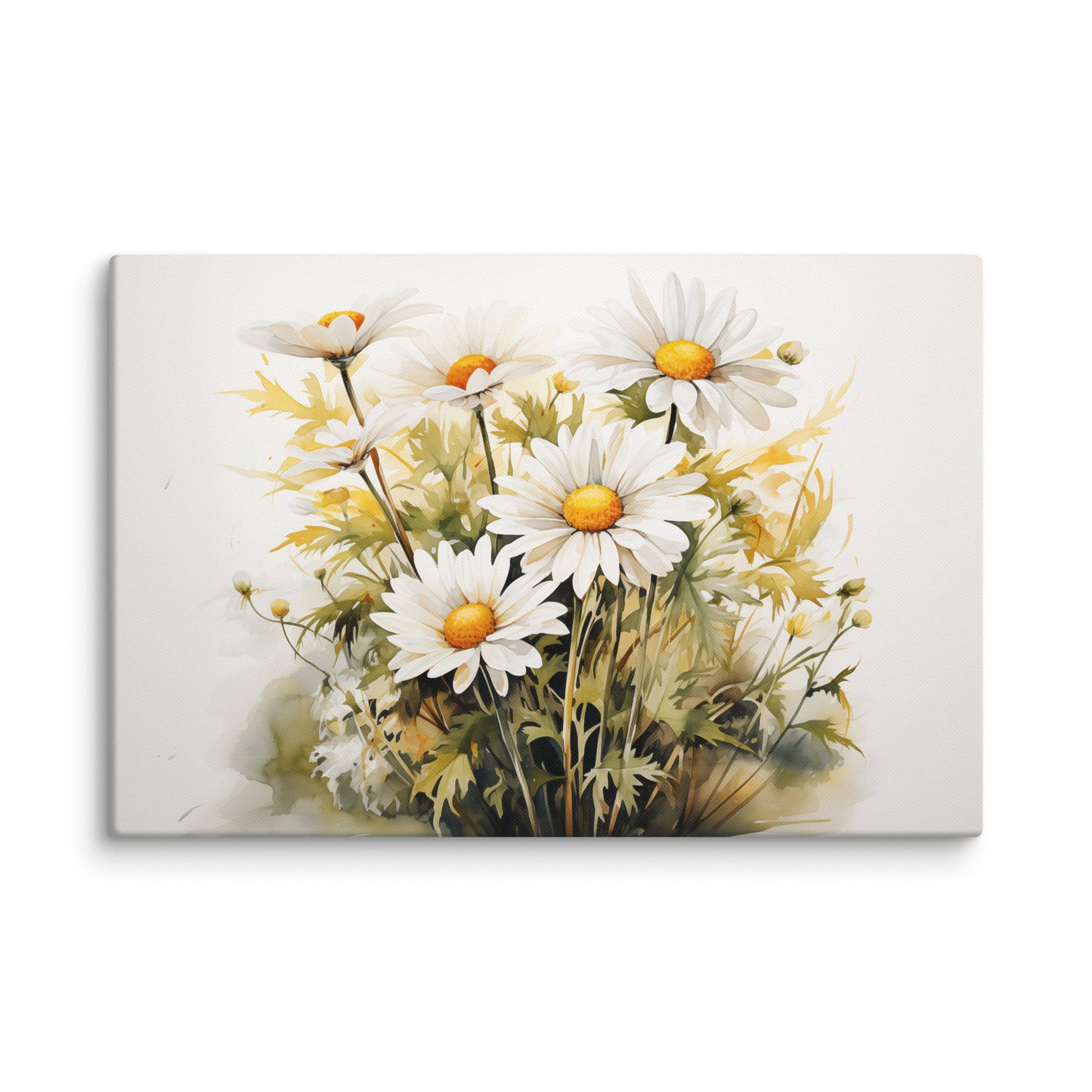 Daisy Dreams Watercolor Painting Floral Extra Large Canvas Wall Art Print