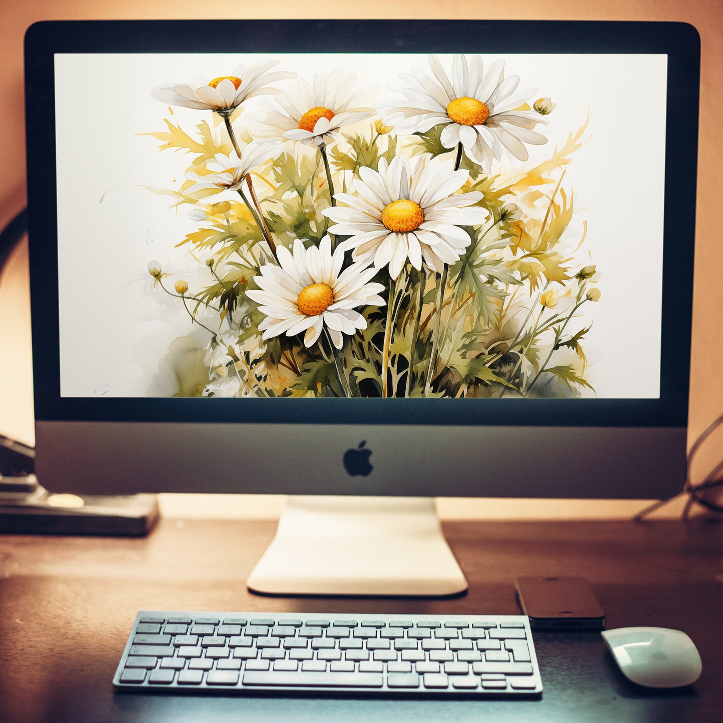 Daisy Dreams Watercolor Painting Floral Wallpaper for Computer 2