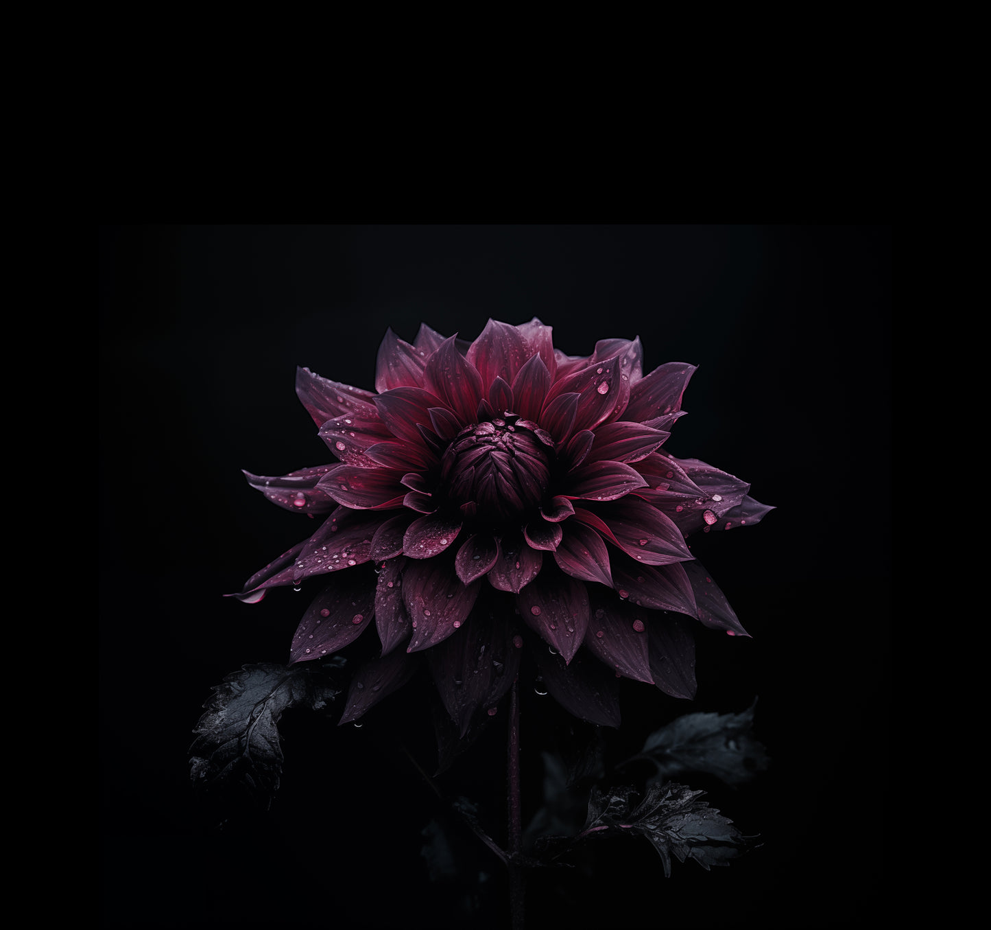 Dark Floral Artwork: Dahlia's Dream Photorealism - Digital Loose Art Print