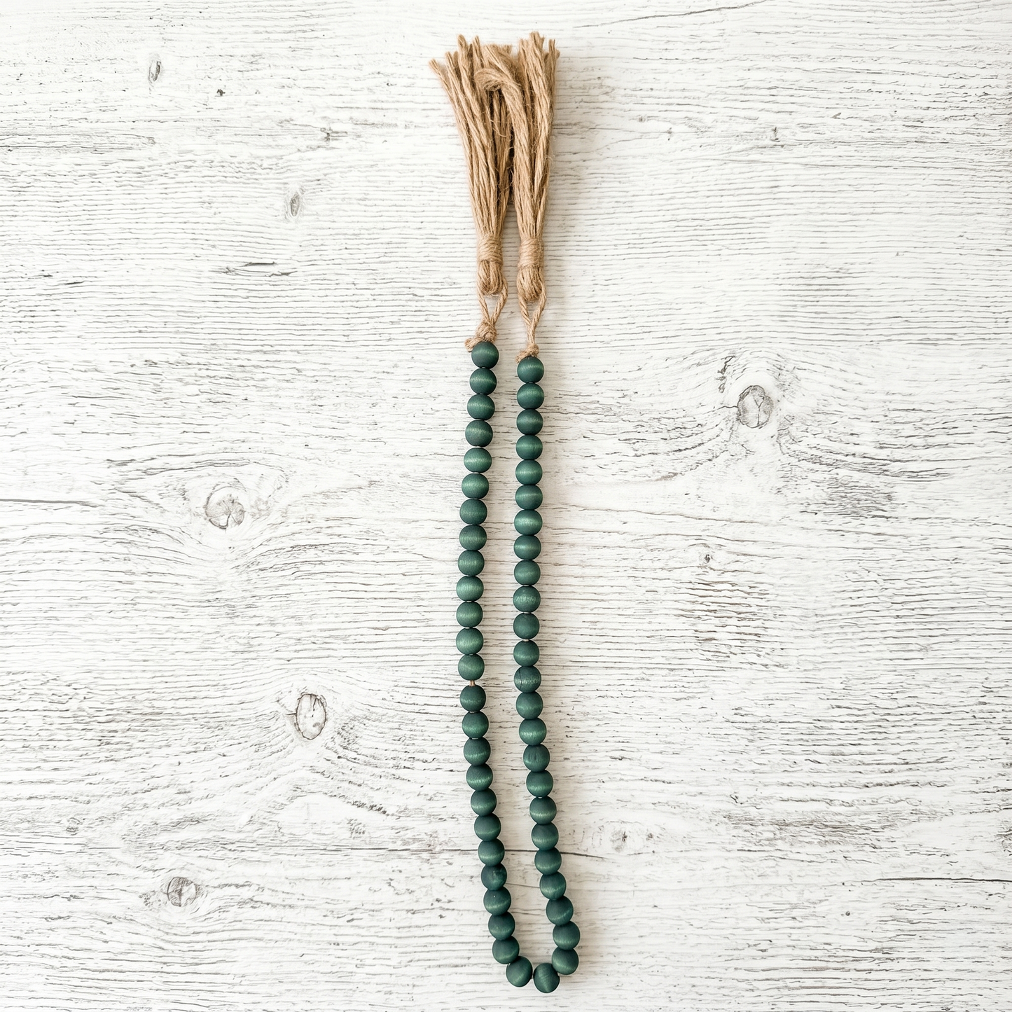 Dark Green Wood Bead Garland (2)