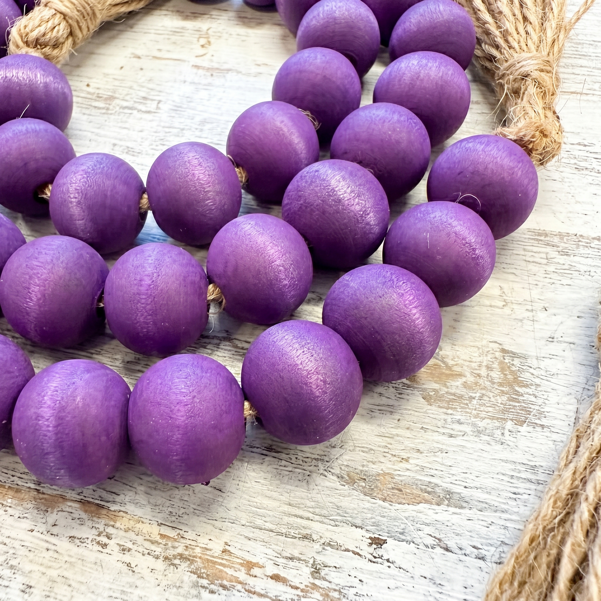 Dark Purple Wood Bead Garland (5)