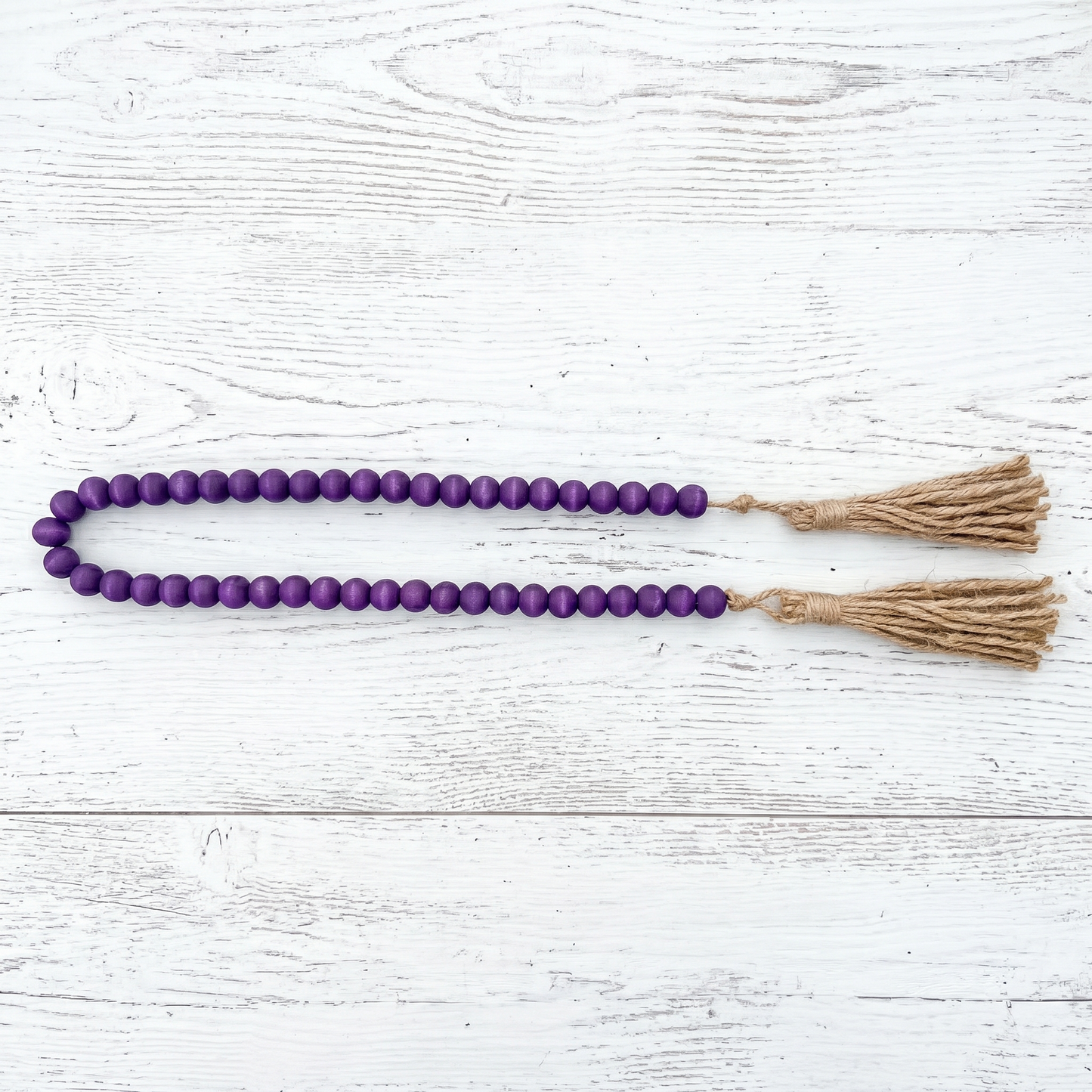 Dark Purple Wood Bead Garland (6)