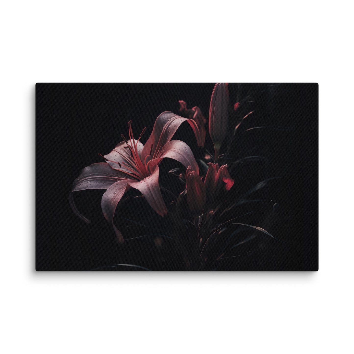 Darkest Desire Dark Floral Photorealistic Digital Artwork Canvas Wall Art Print