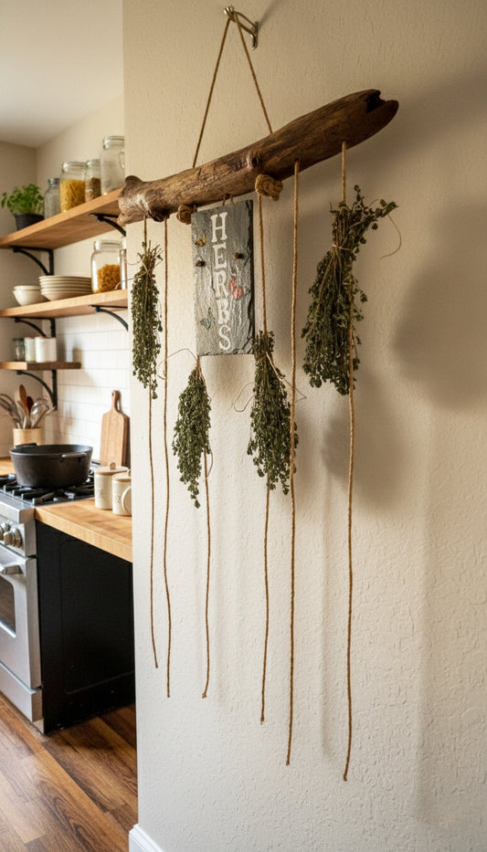 Decorative Driftwood Herb Drying Rack Handmade