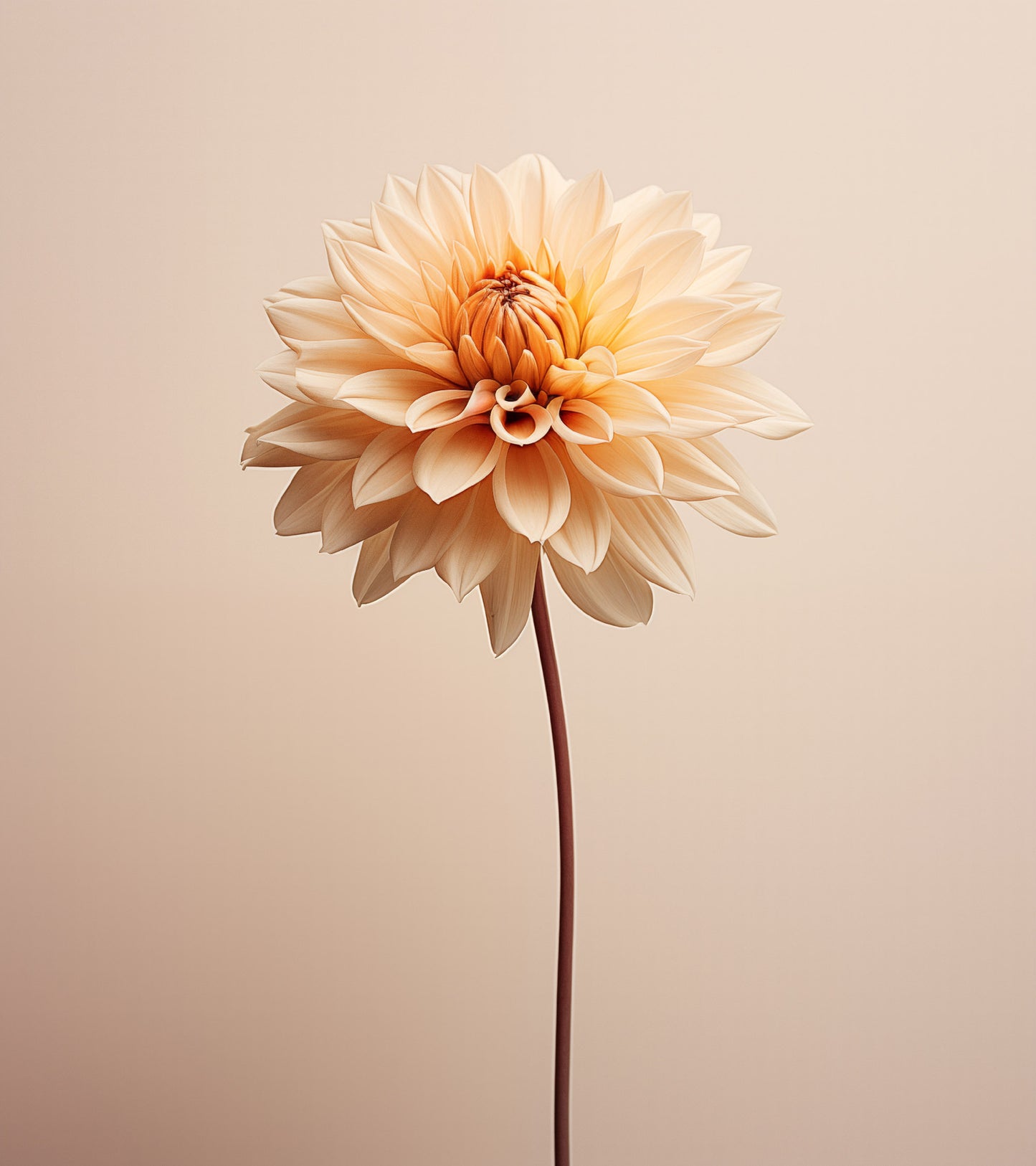 Modern Floral Art Paintings: Delicate Dahlia Realism Painting Digital Artwork Loose Art Print