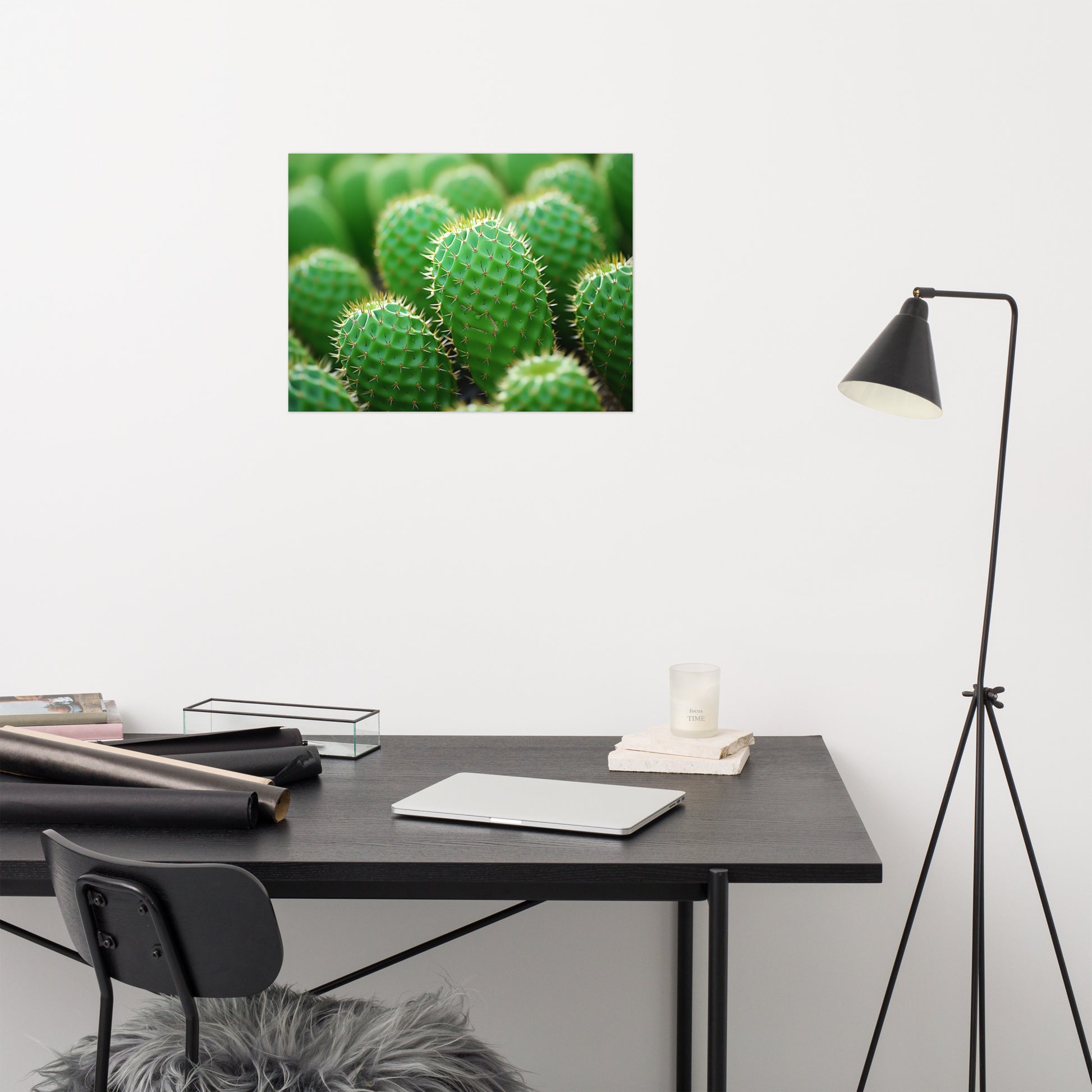 Desert Art: A Collection of Cacti Photorealism Frameless Art Print