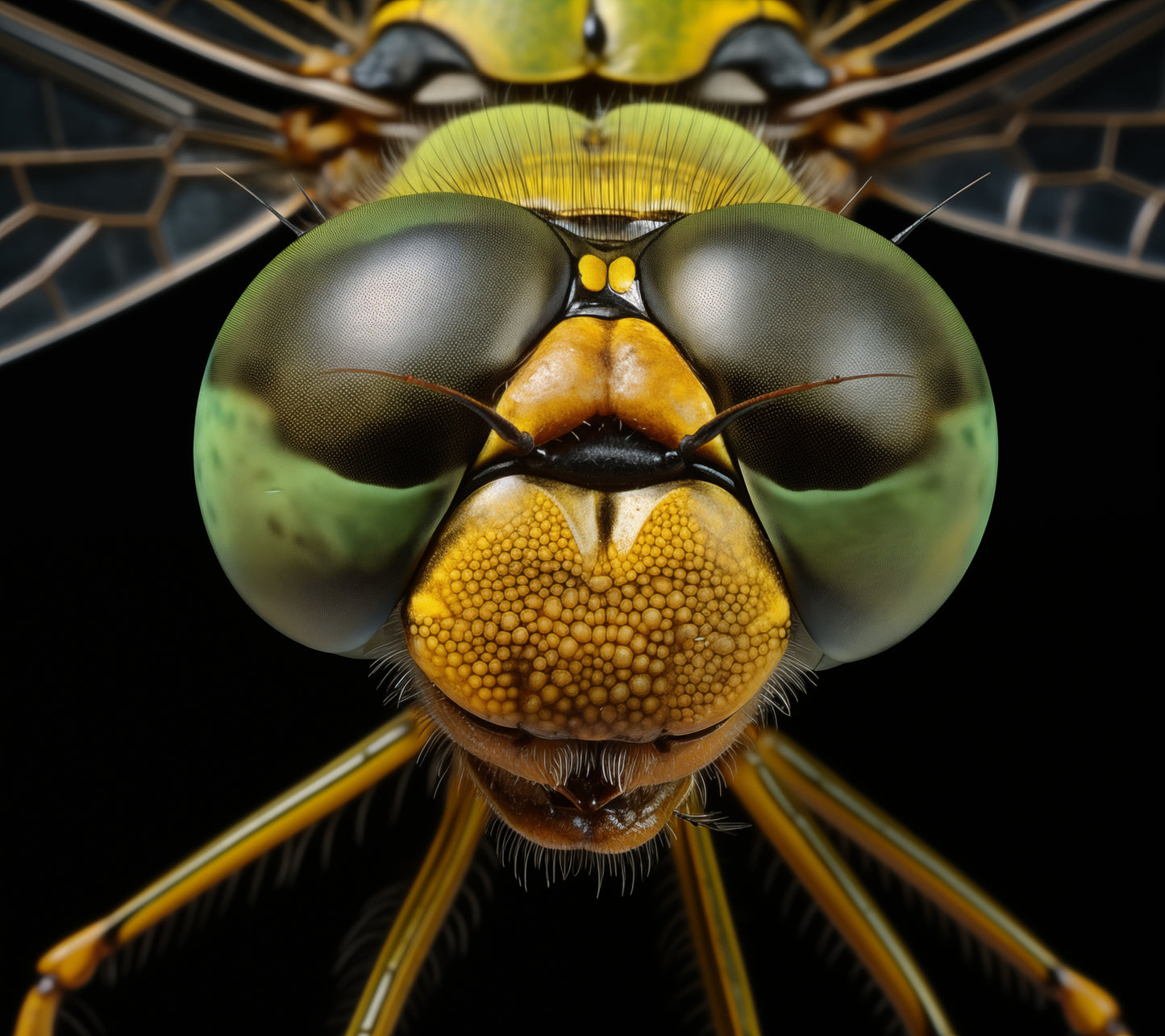 Wildlife Art: Dragonfly Close-Up Portrait Photorealism - Digital Artwork Loose Art Print