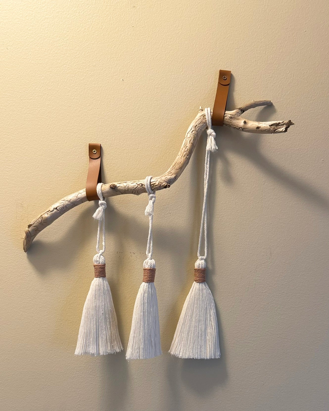 Handmade Driftwood and Macrame Tassels Wall Art | Boho | Rustic | Coastal Home Decor