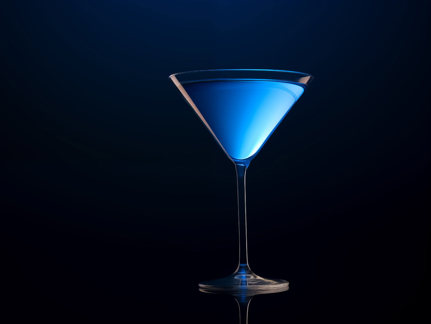 Bar Art: Electric Blue Martini Realism Painting Digital Artwork Loose Art Print