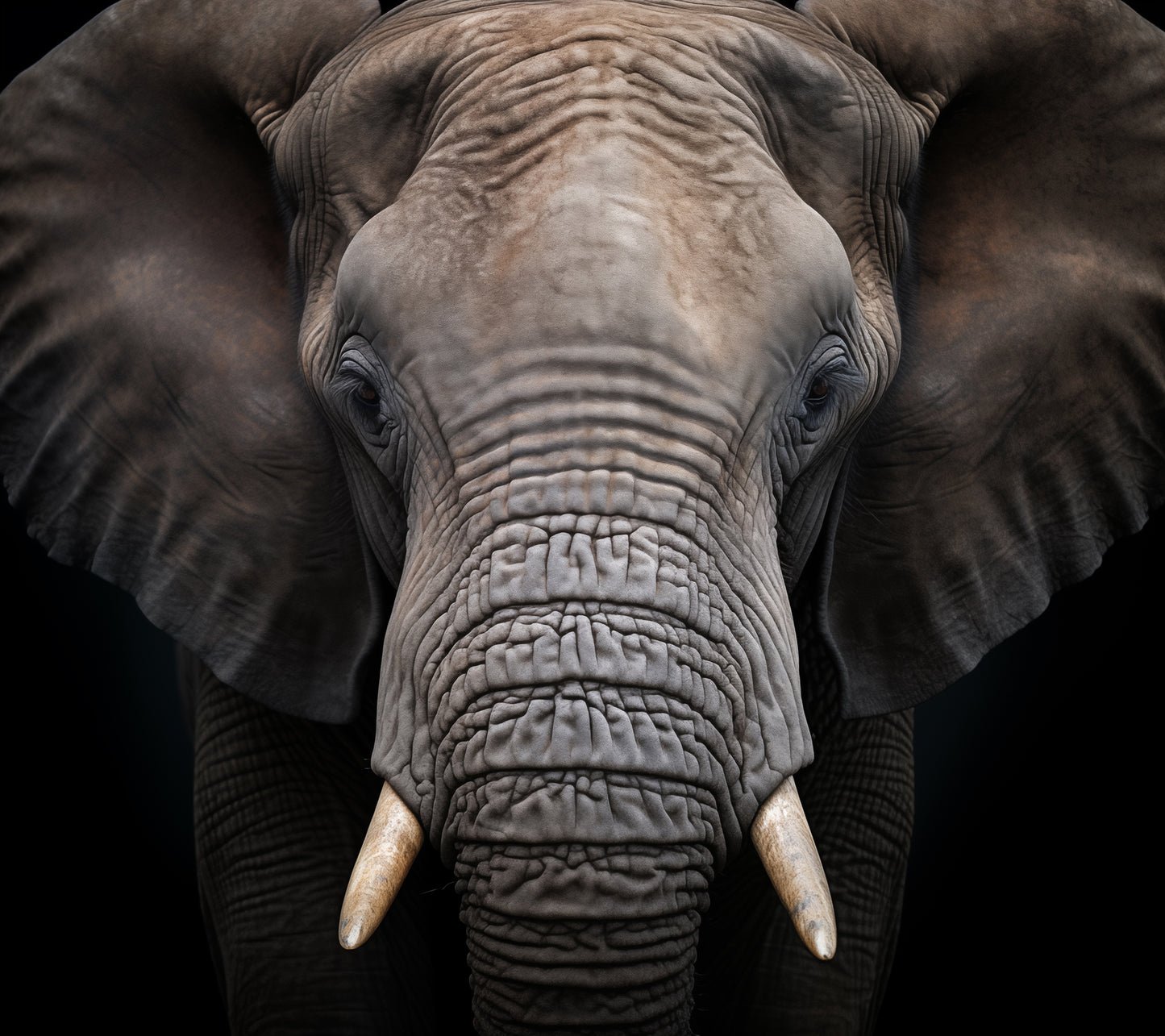 Wall Art Wildlife: Elephant Photorealism - Digital Artwork Loose Art Print