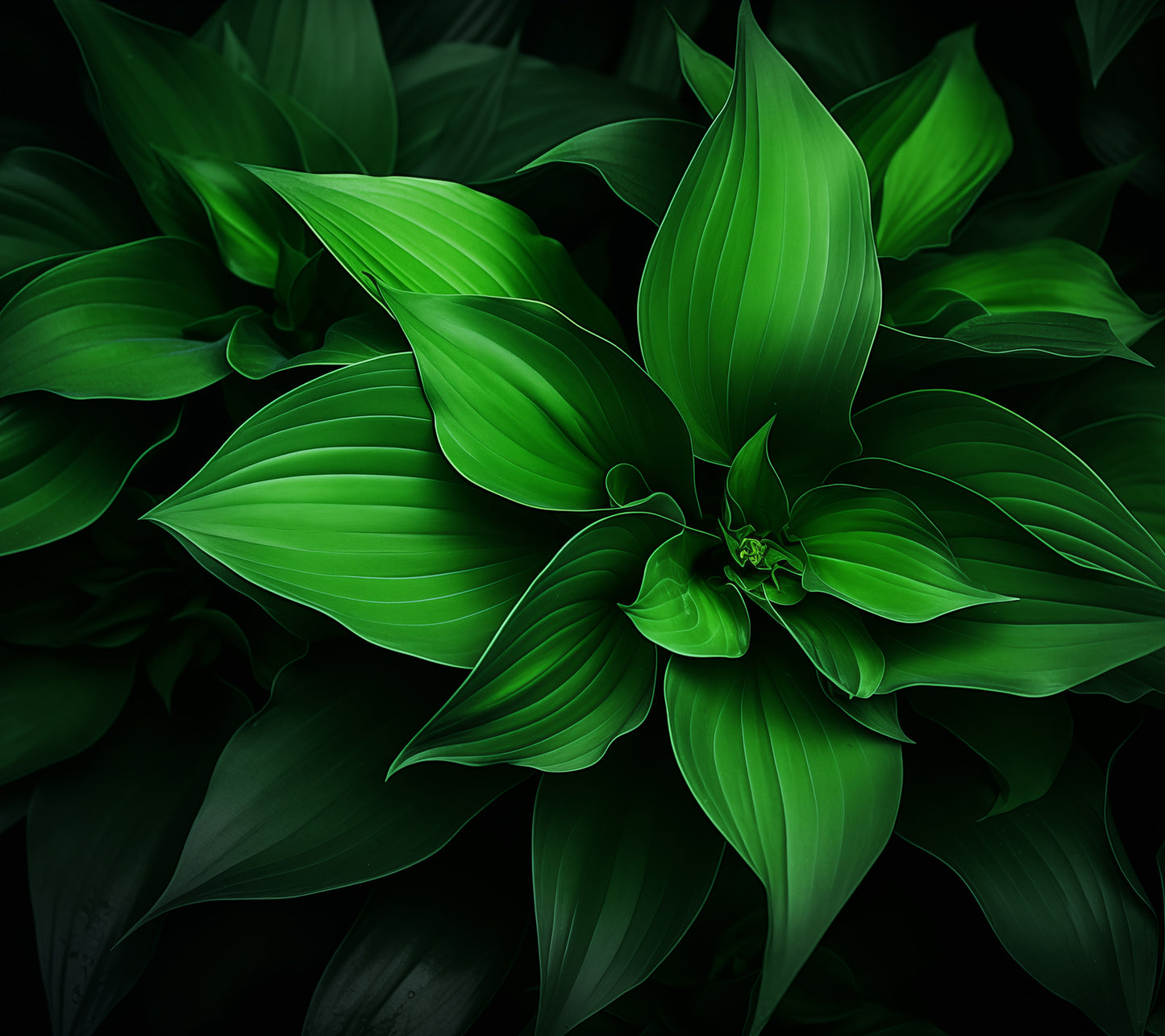 Neutral Botanical Prints: Emerald Symphony Green Plants Photorealism - Digital Artwork Loose Art Print