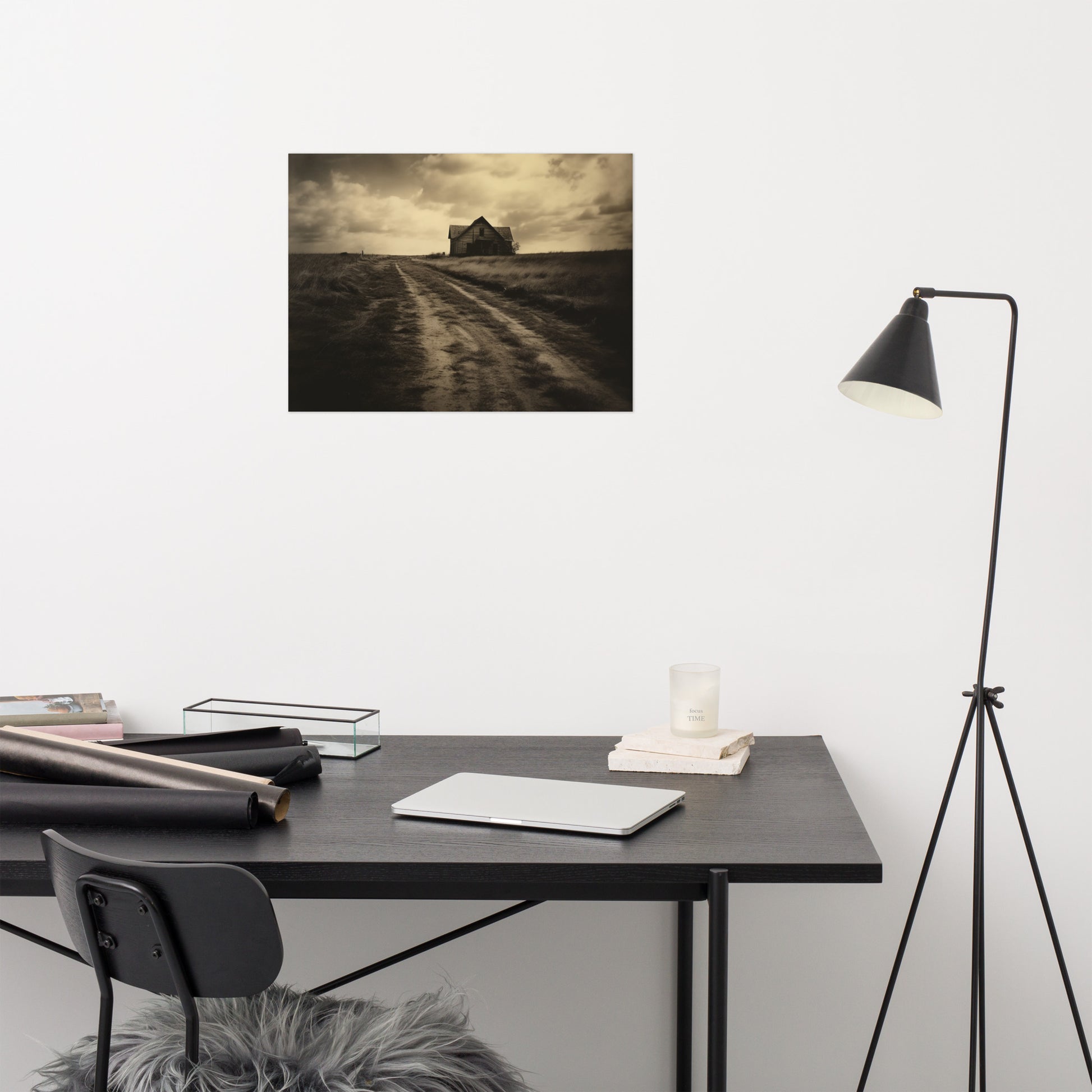 Entrance Hall Wall Art: Abandoned Echoes Subdued Effect Painting Digital Loose Art Print