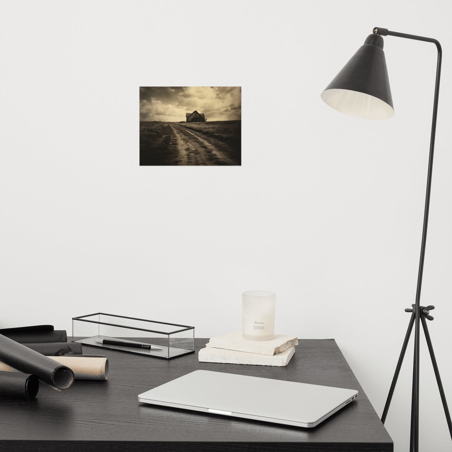 Entryway Art: Abandoned Echoes Subdued Effect Painting Digital Loose Art Print