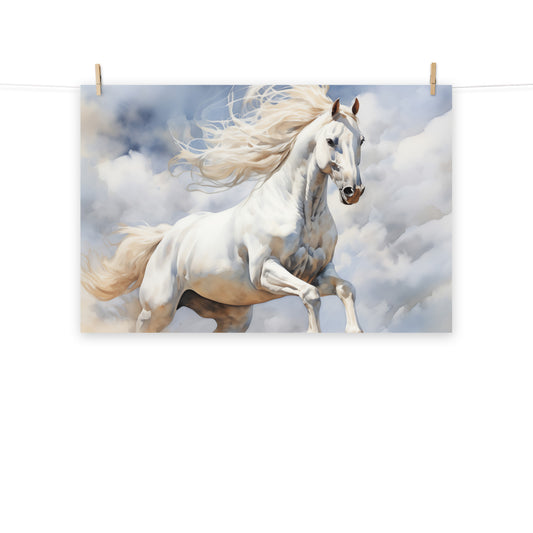 Equestrian Artwork: A Field of Joy Watercolor Painting Digital Loose Art Print