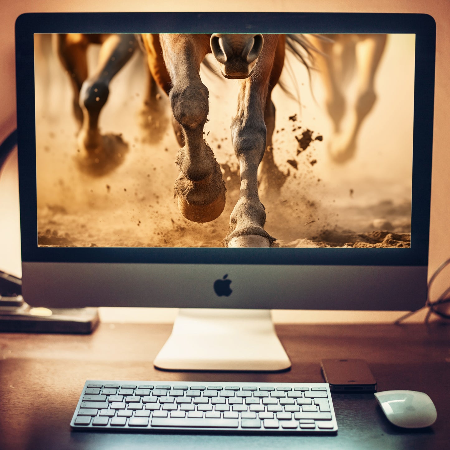 Equine Exodus Running Horses Photorealistic Digital Artwork Wallpaper for Computer 2