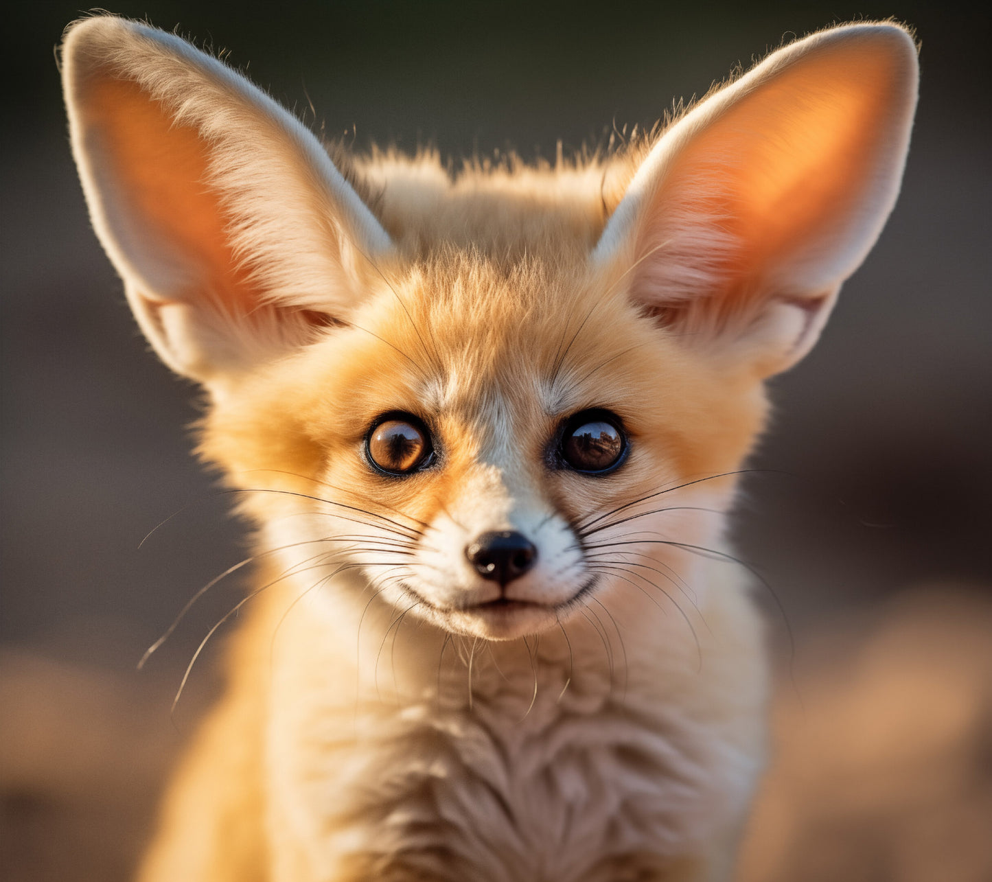 Fennec Fox Portrait Photorealism - Digital Artwork Loose Art Print