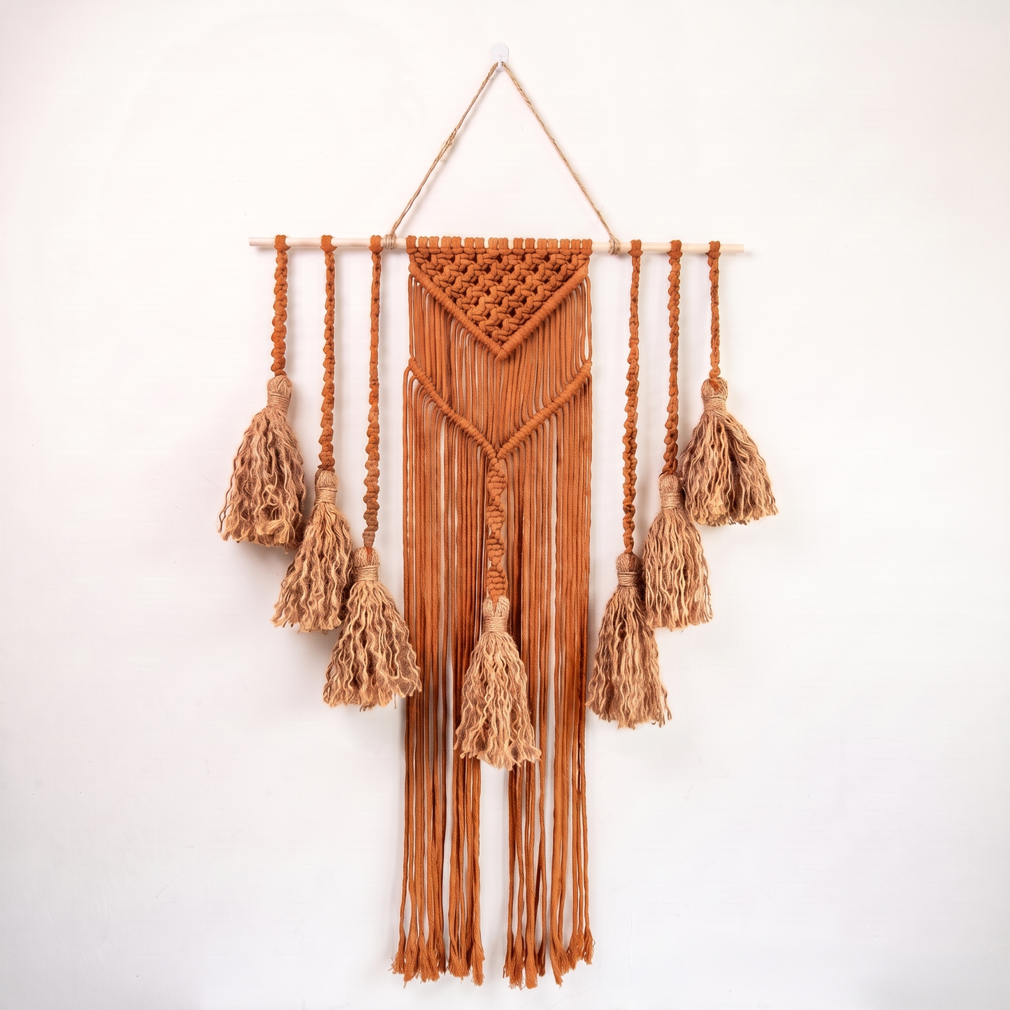 Fiber Art Custom Macrame Wall Hanging Pumpkin Orange f37f32