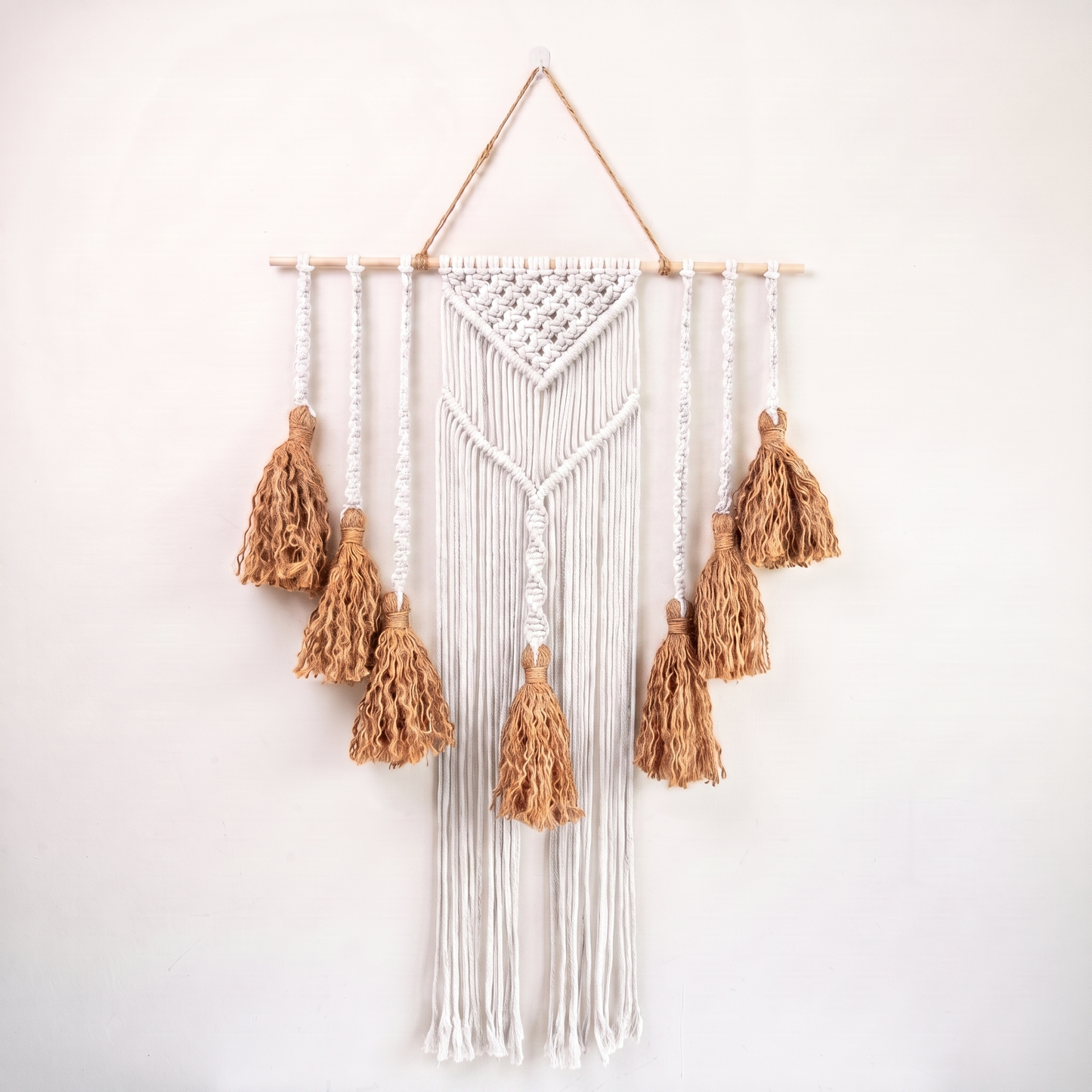 Fiber Art Custom Macrame Wall Hanging White