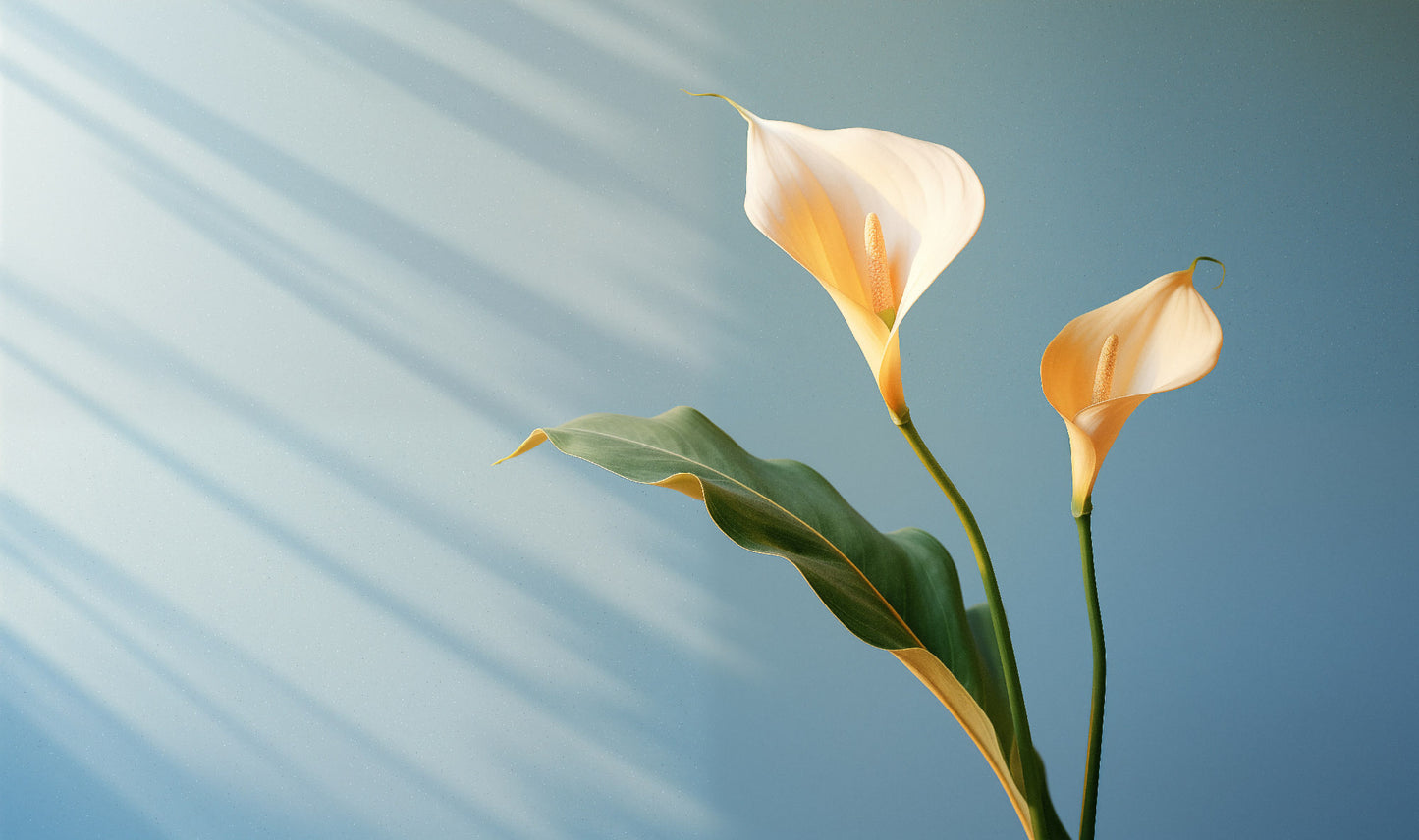 Floral Serenity Calla Lily Minimal Photorealism - Digital Artwork Loose Art Print