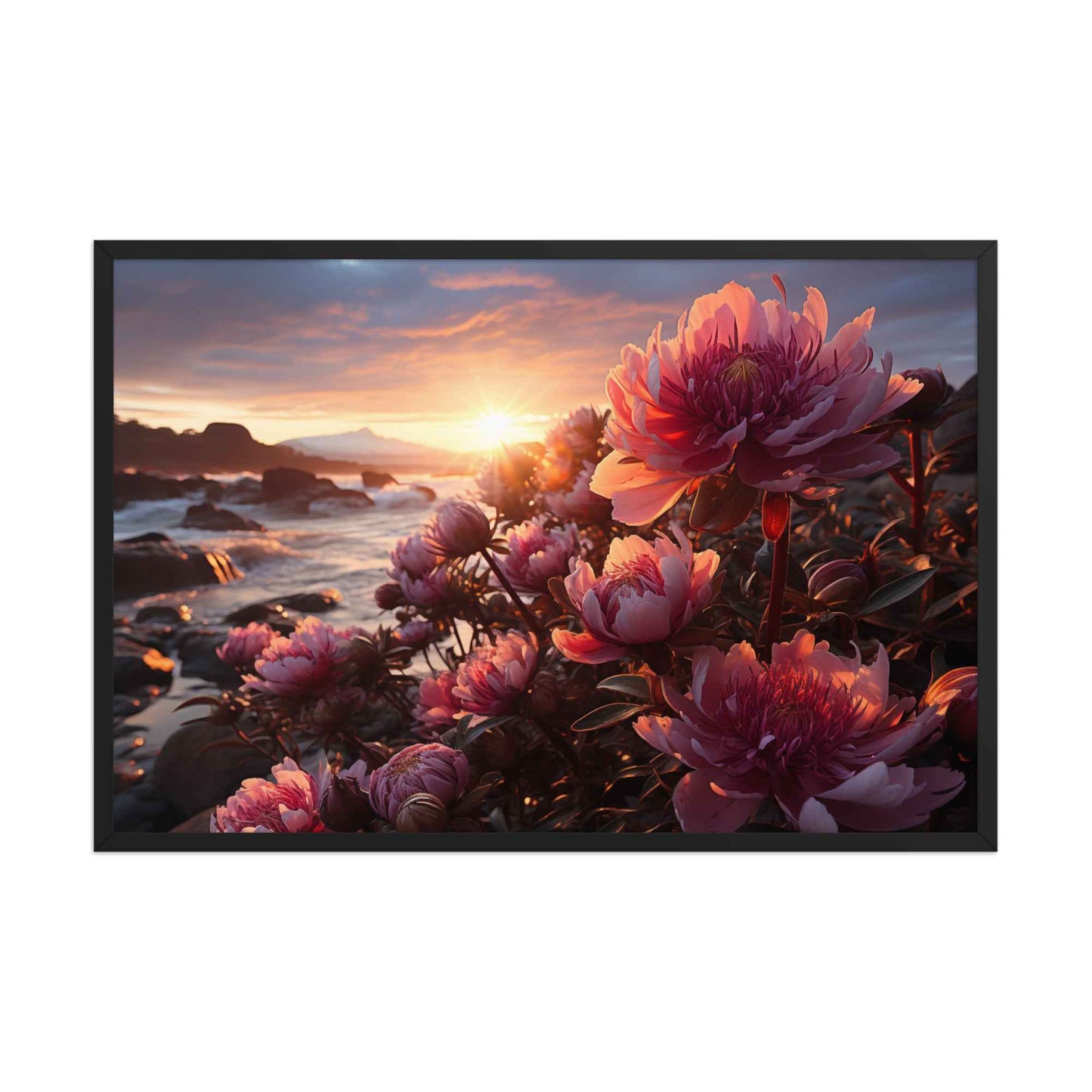 Floral Symphony Expressionism Painting Digital Artwork Framed Wall Art Print