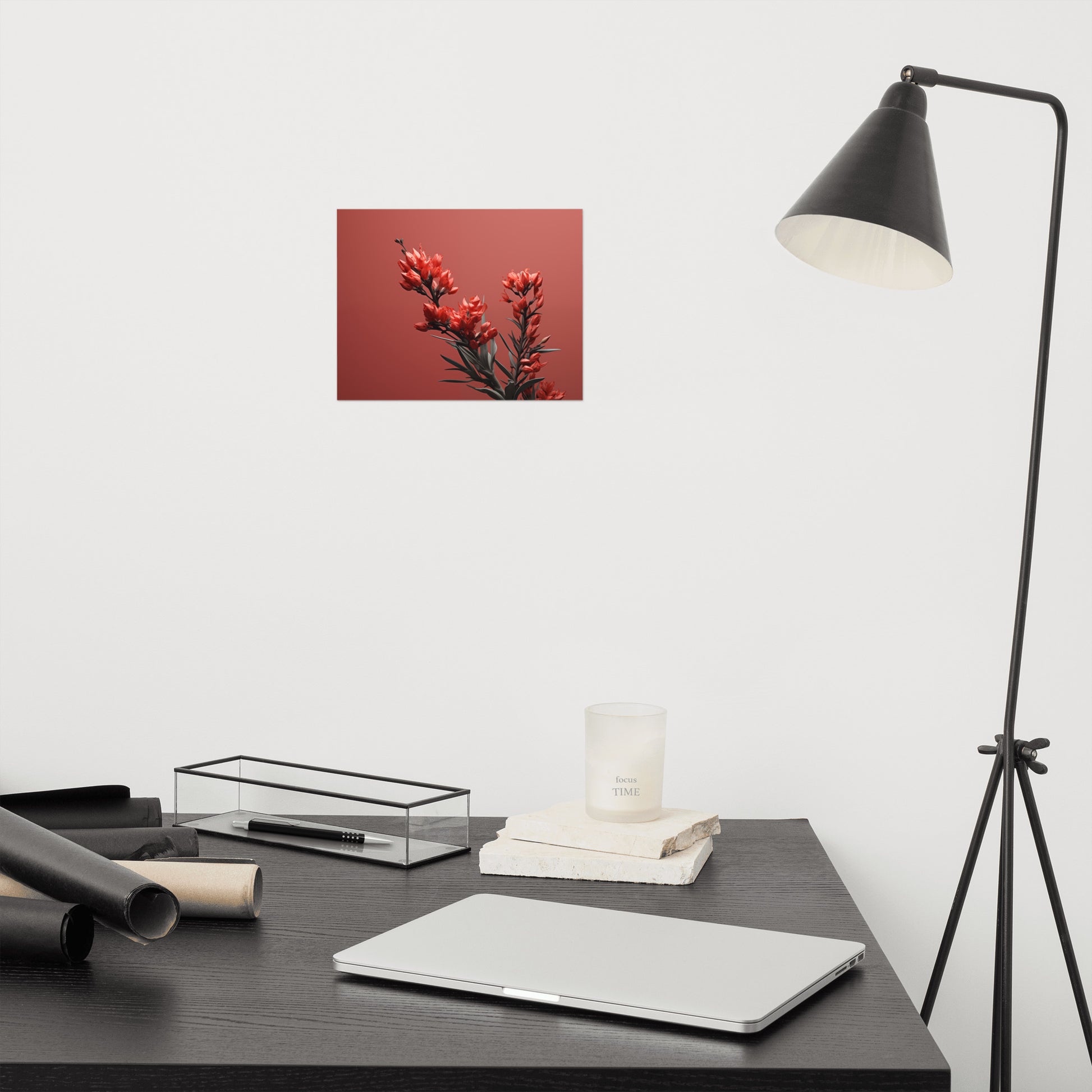 Flower Pictures for Walls: A Touch of Fire - Flowers Photorealism Painting - Digital Artwork Loose Art Print